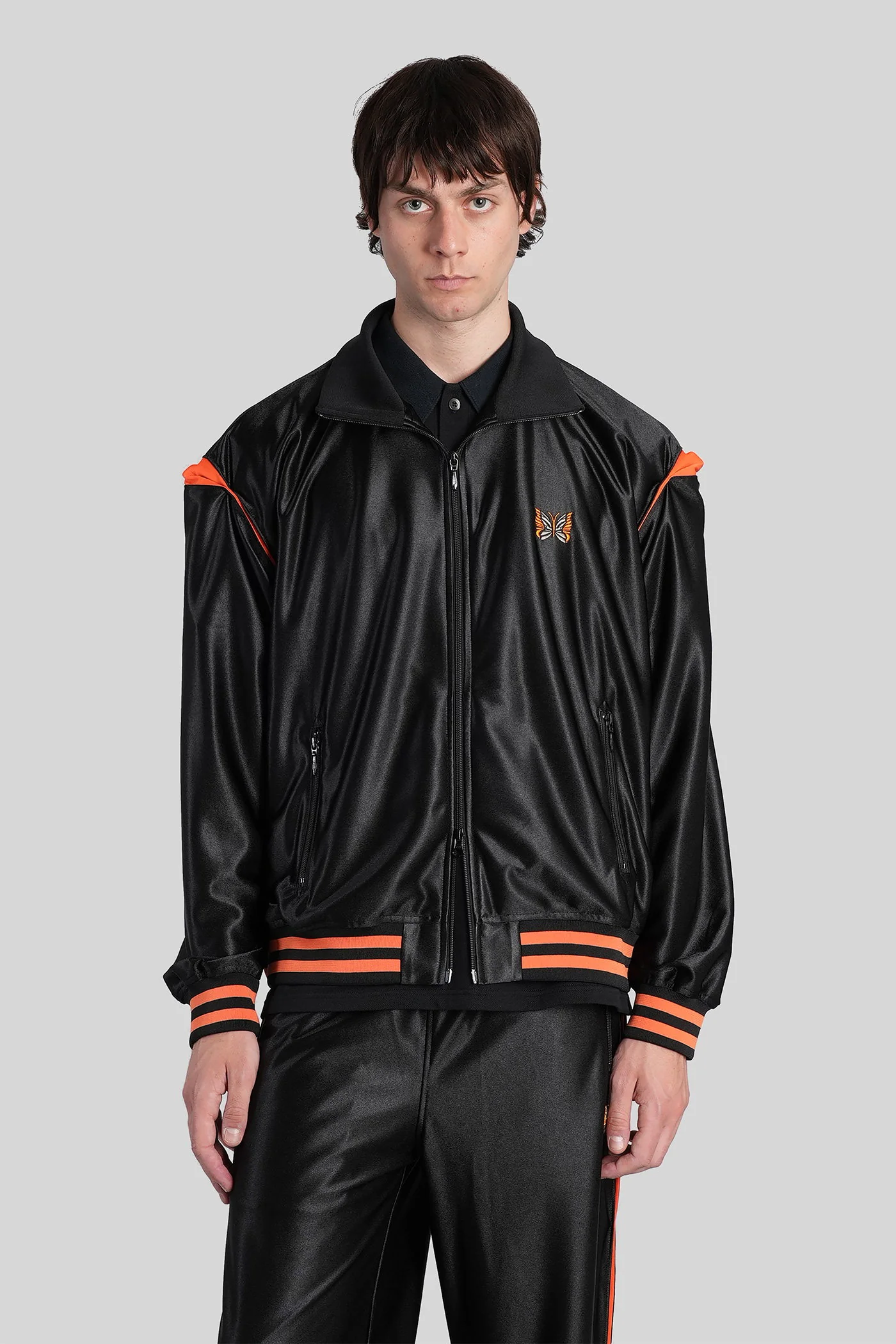 Casual jacket in black polyester