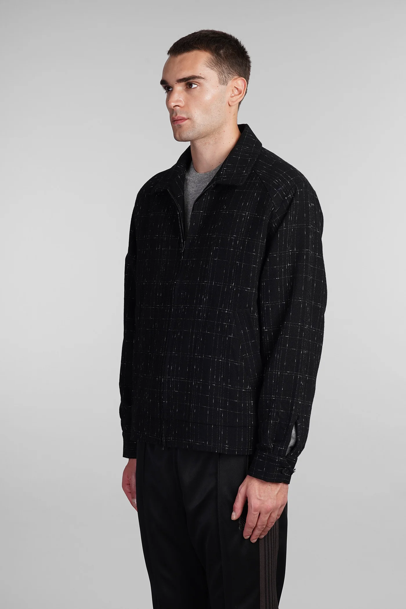 Casual jacket in black wool - Image 4