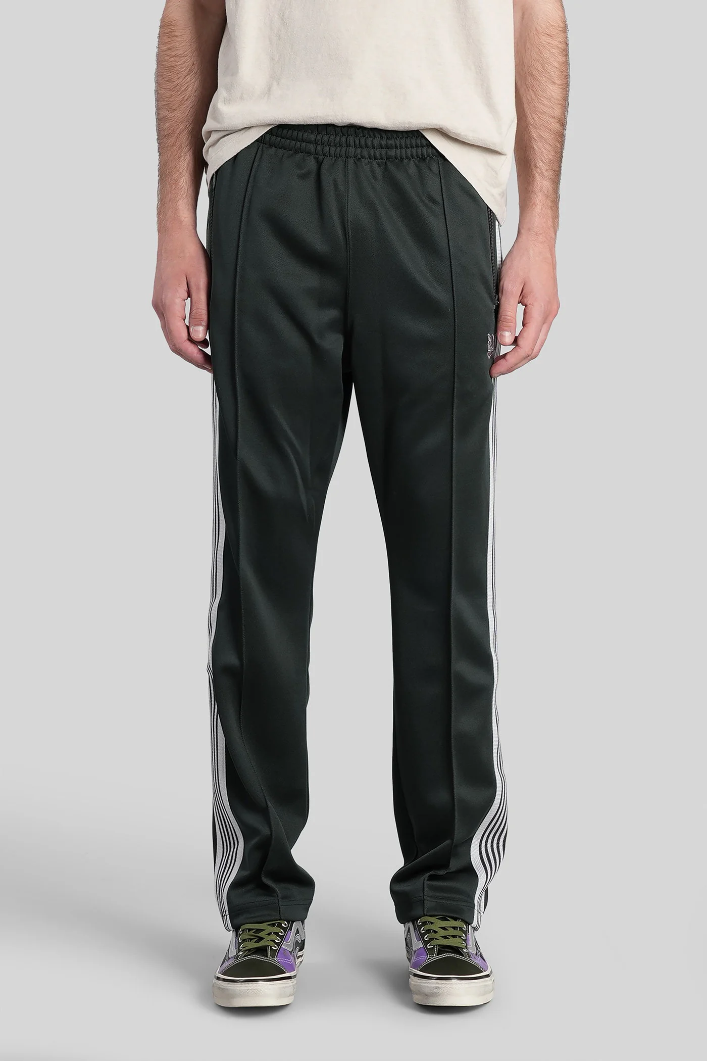 Pants in green polyester