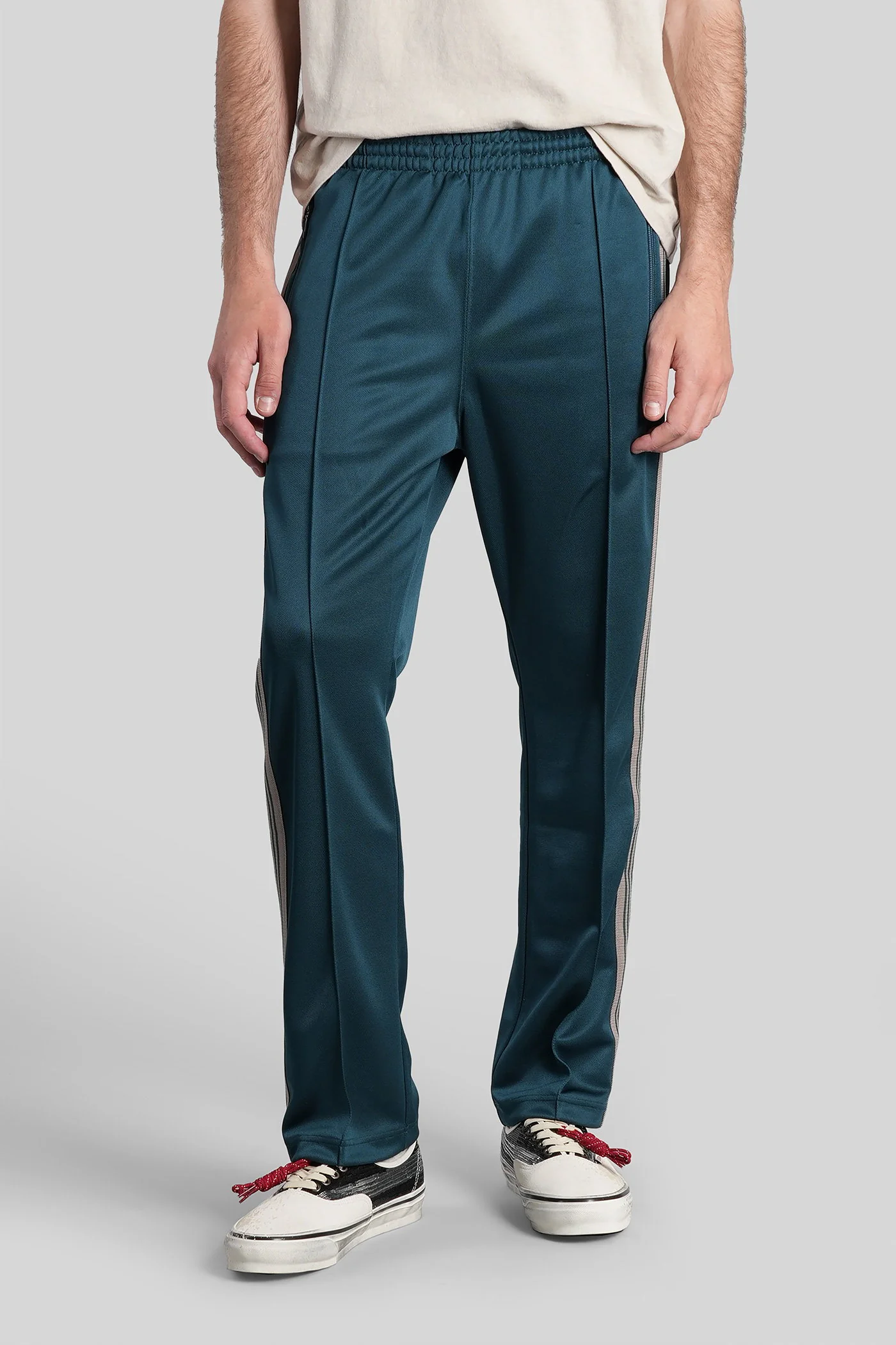 Pants in green polyester
