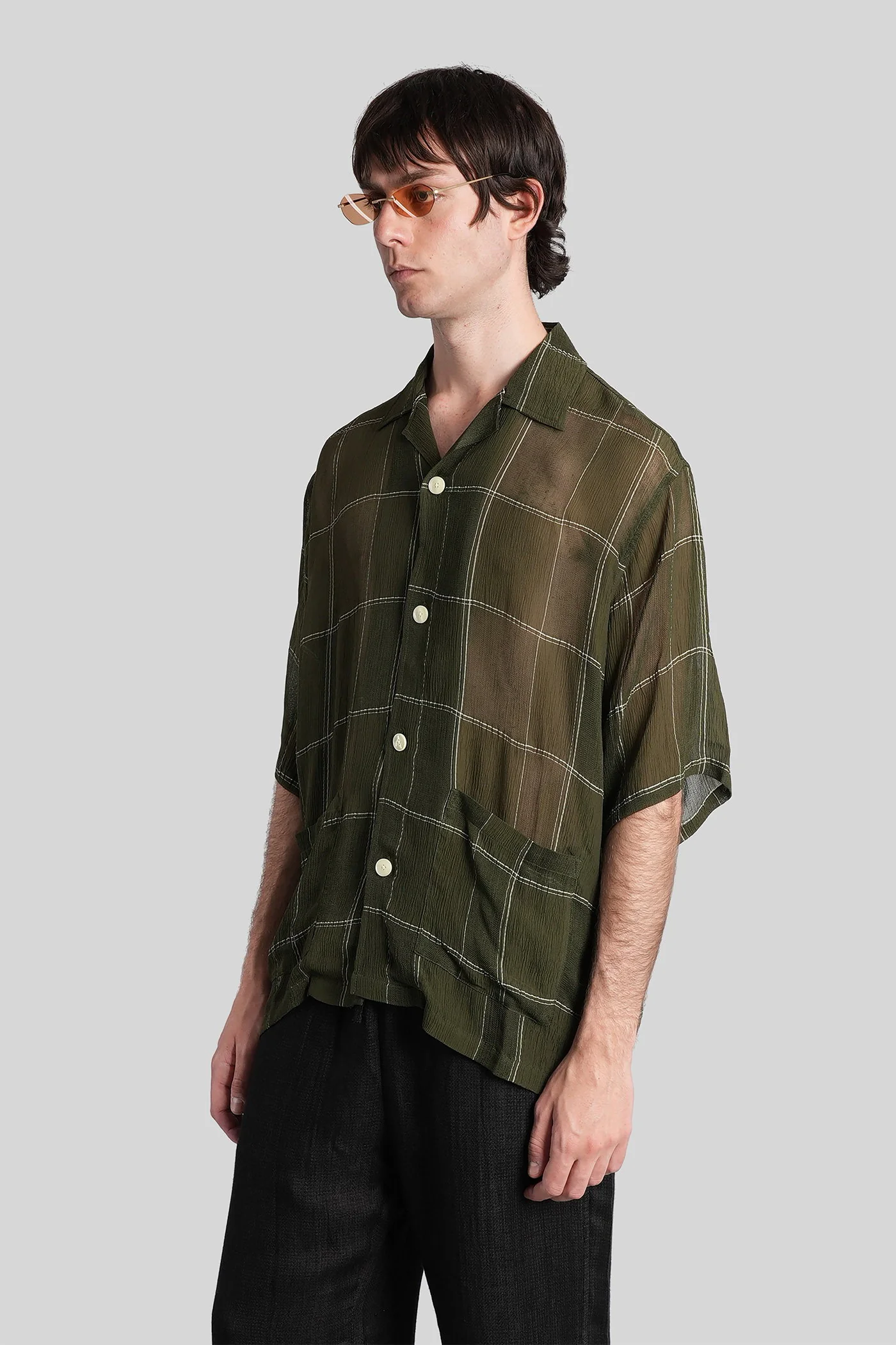 Shirt in green polyamide polyester - Image 4
