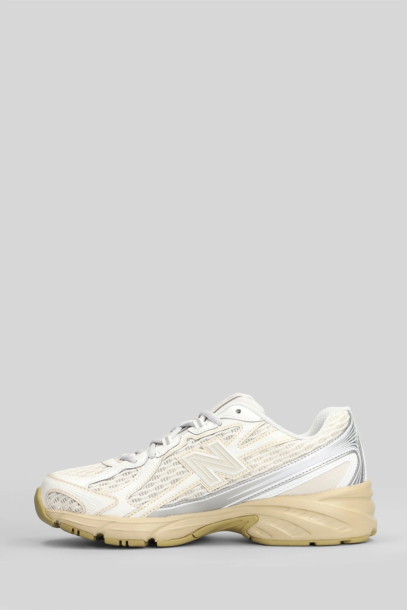 7403 Sneakers in white leather and fabric - Image 3