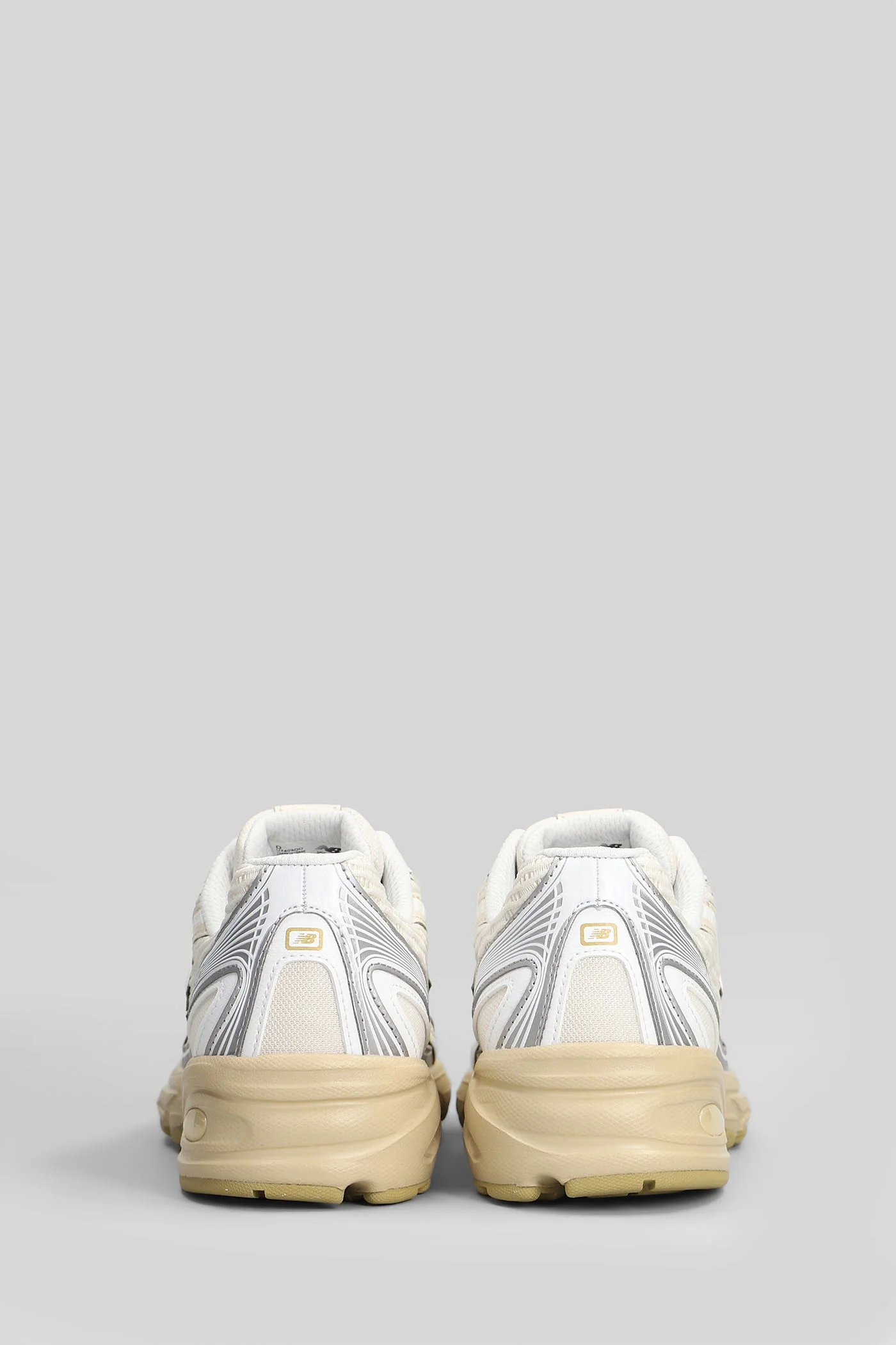 7403 Sneakers in white leather and fabric - Image 4