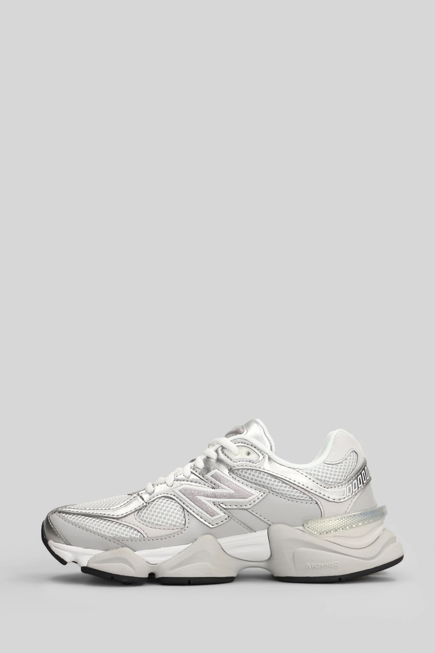 9060 Sneakers in grey leather and fabric - Image 3