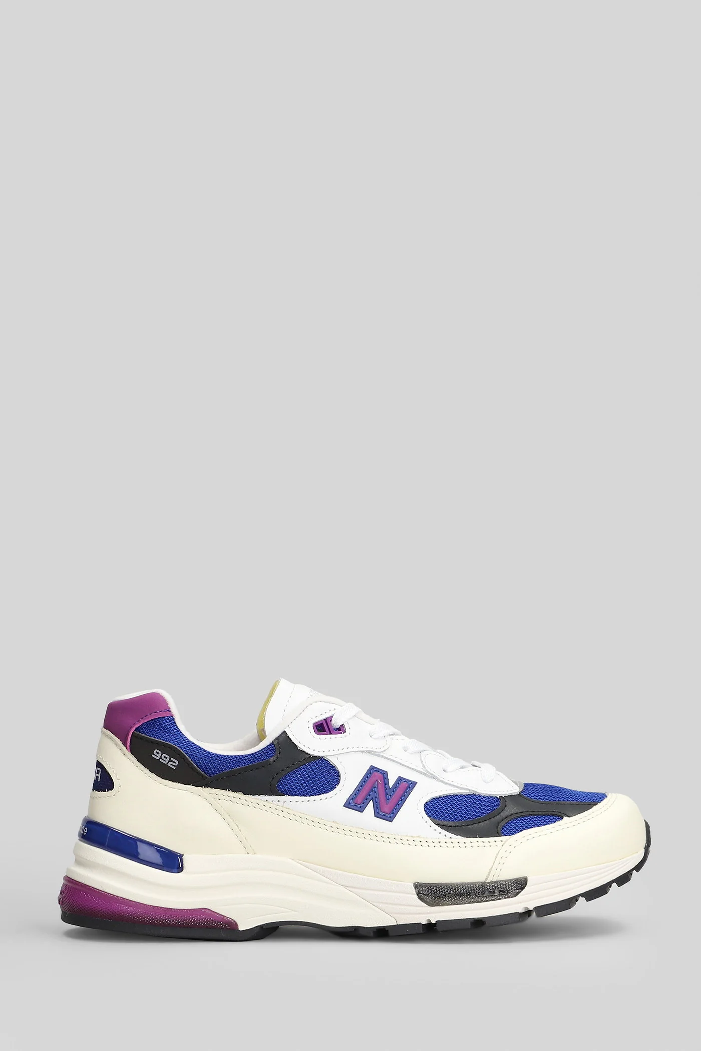 992 Sneakers in white leather and fabric
