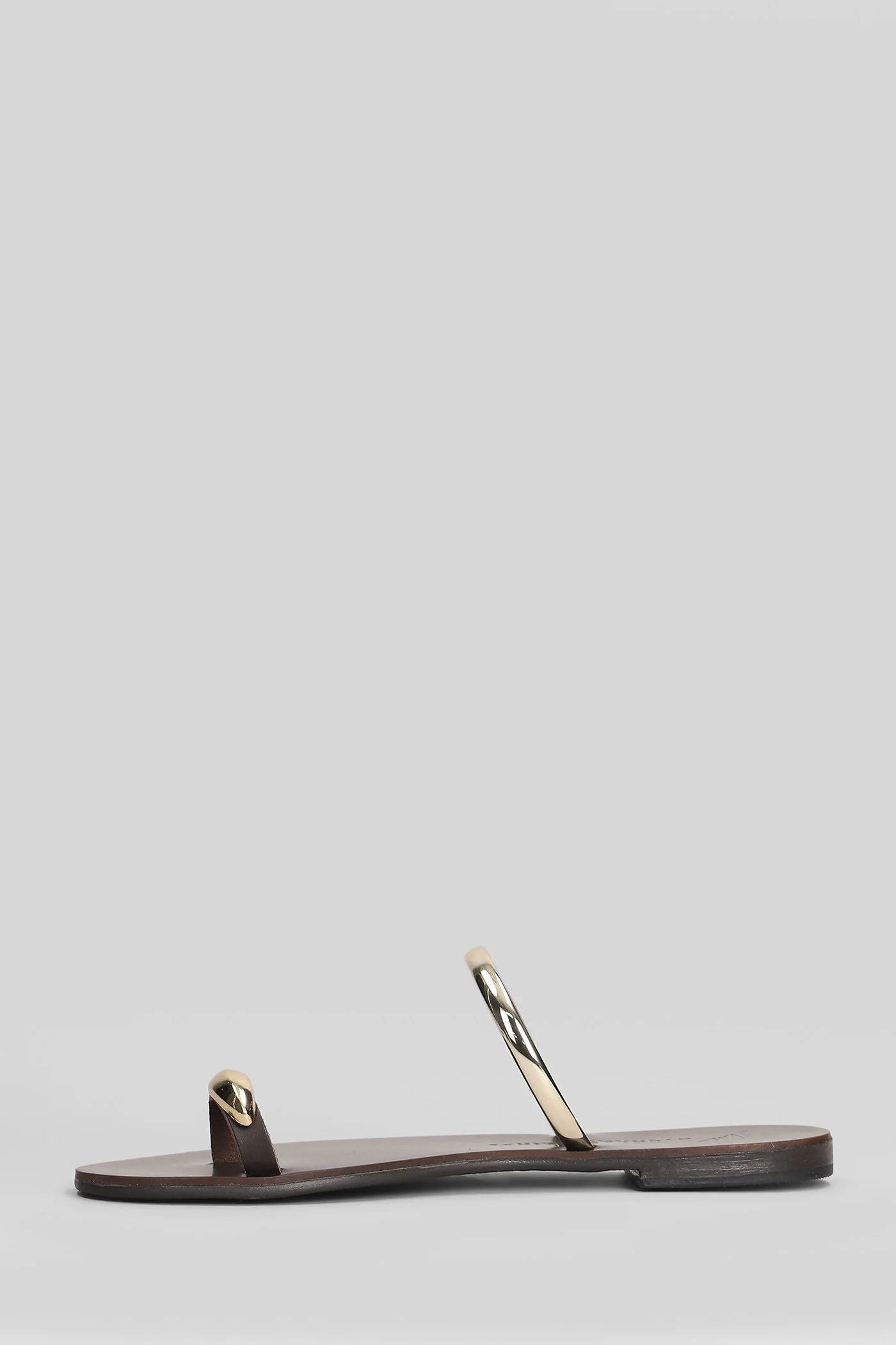 Flat sandal-slipper in brown leather - Image 3