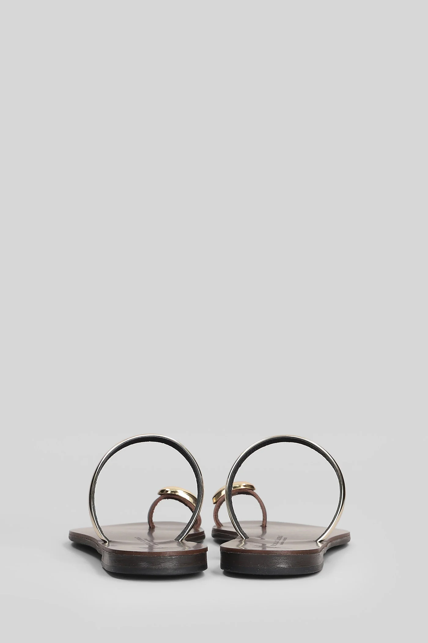 Flat sandal-slipper in brown leather - Image 4