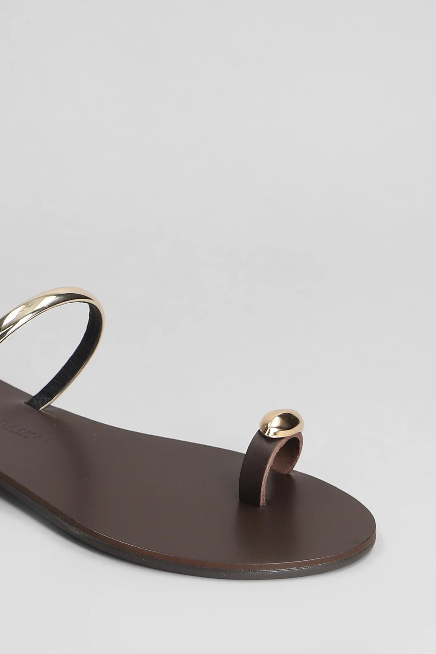 Flat sandal-slipper in brown leather - Image 5