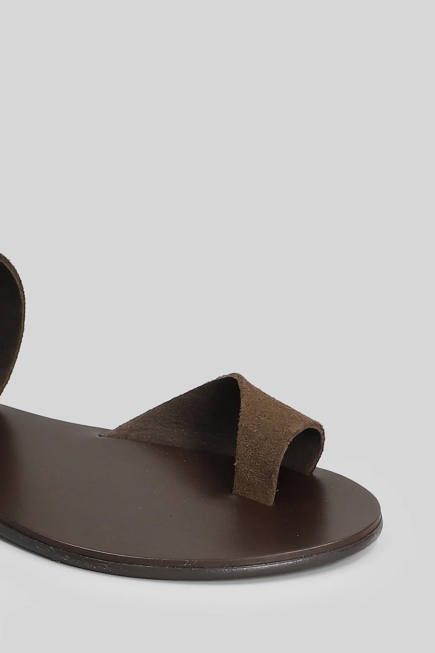 Flat sandal-slipper in brown suede - Image 5