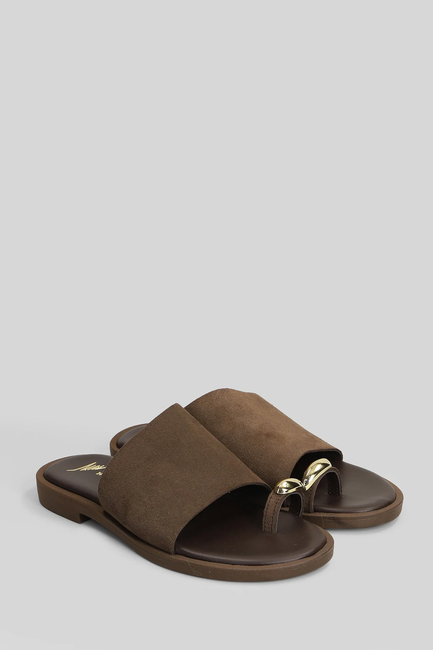 Flat sandal-slipper in brown suede - Image 2