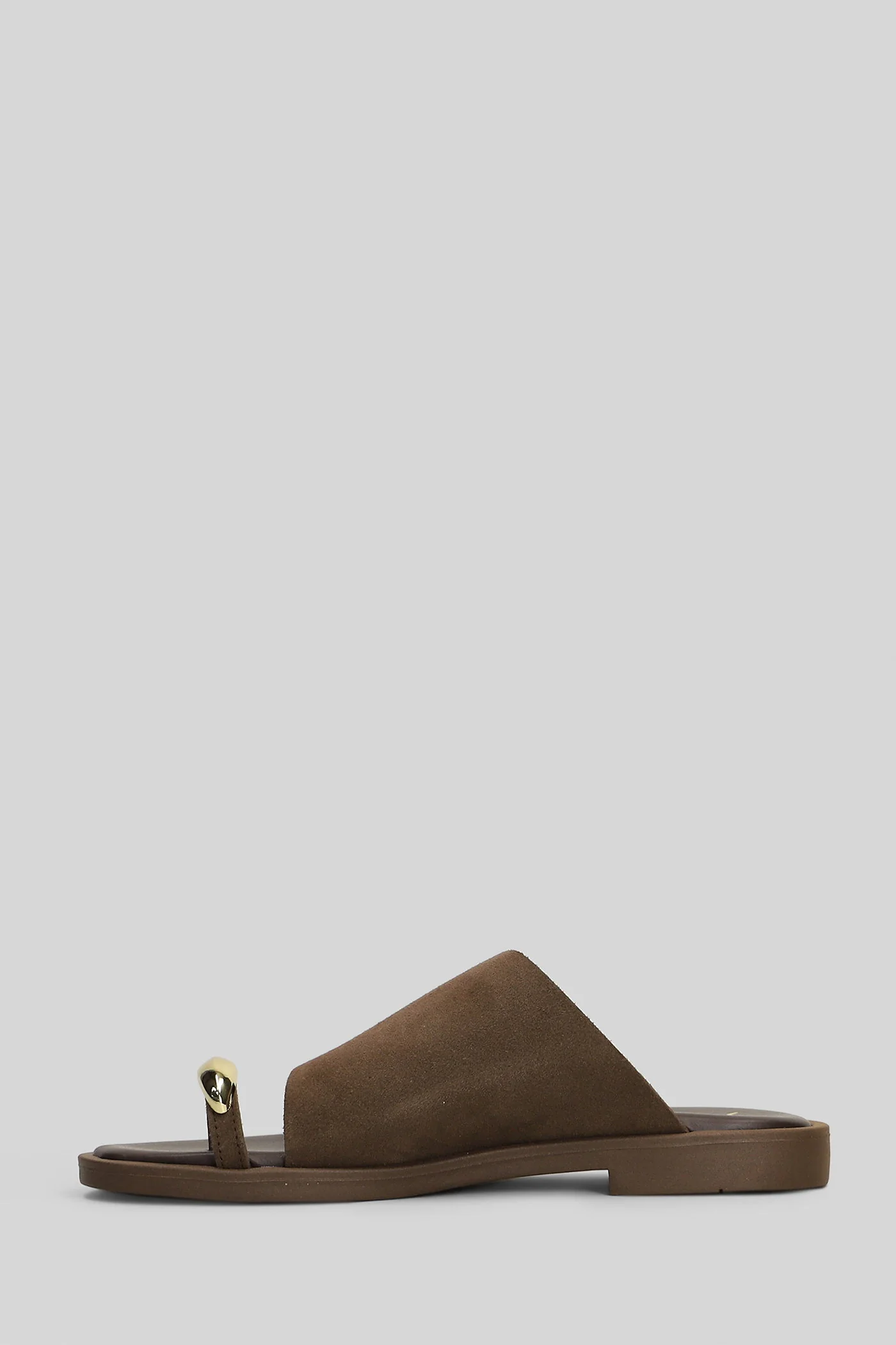 Flat sandal-slipper in brown suede - Image 3