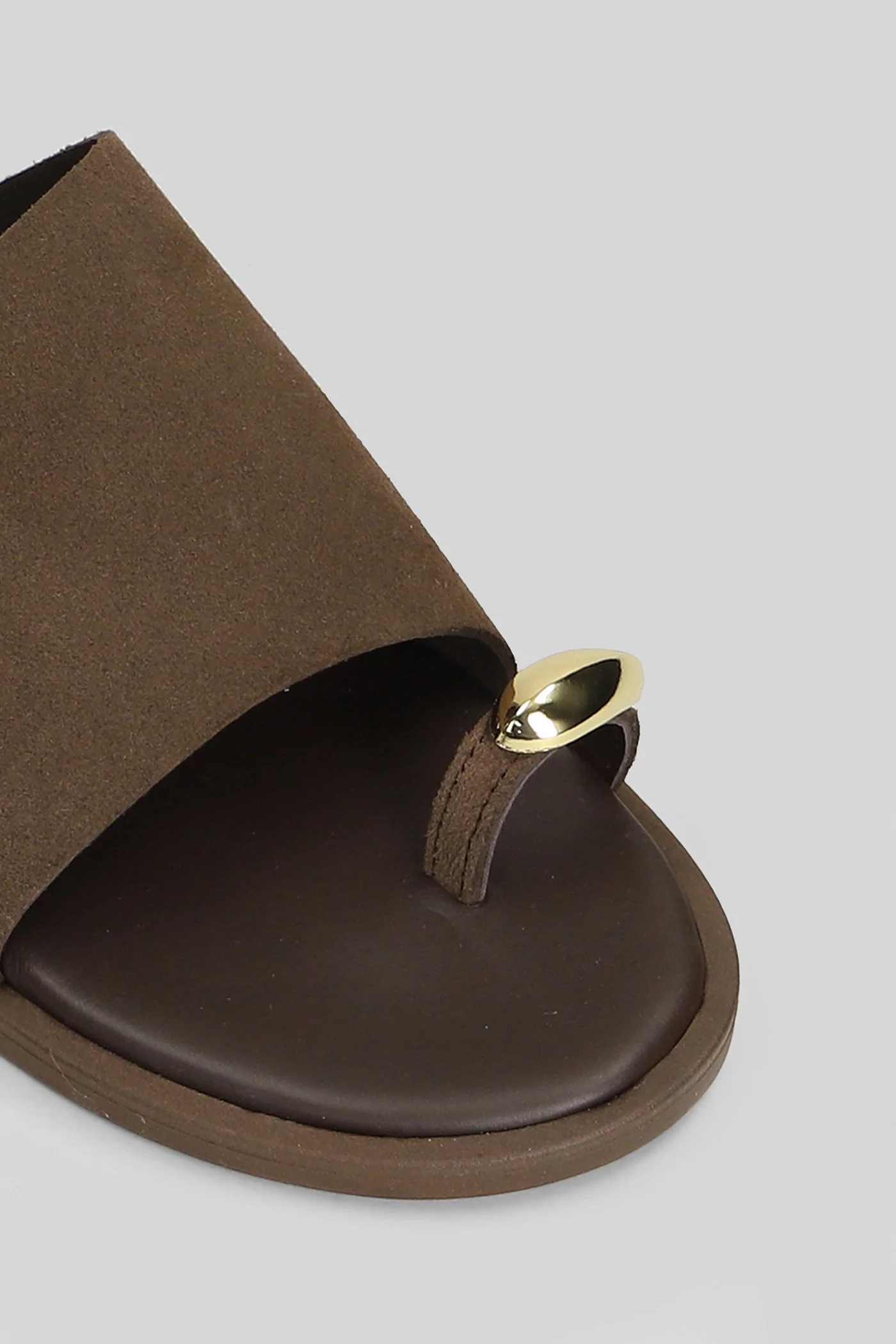 Flat sandal-slipper in brown suede - Image 5