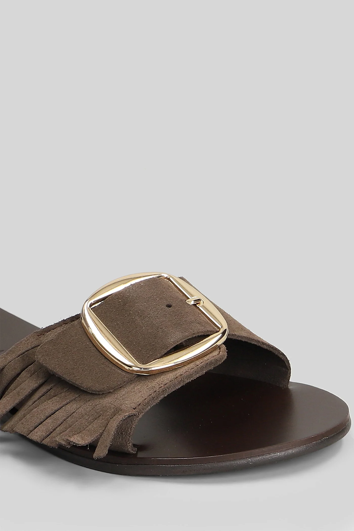 Flat sandal-slipper in brown suede - Image 5