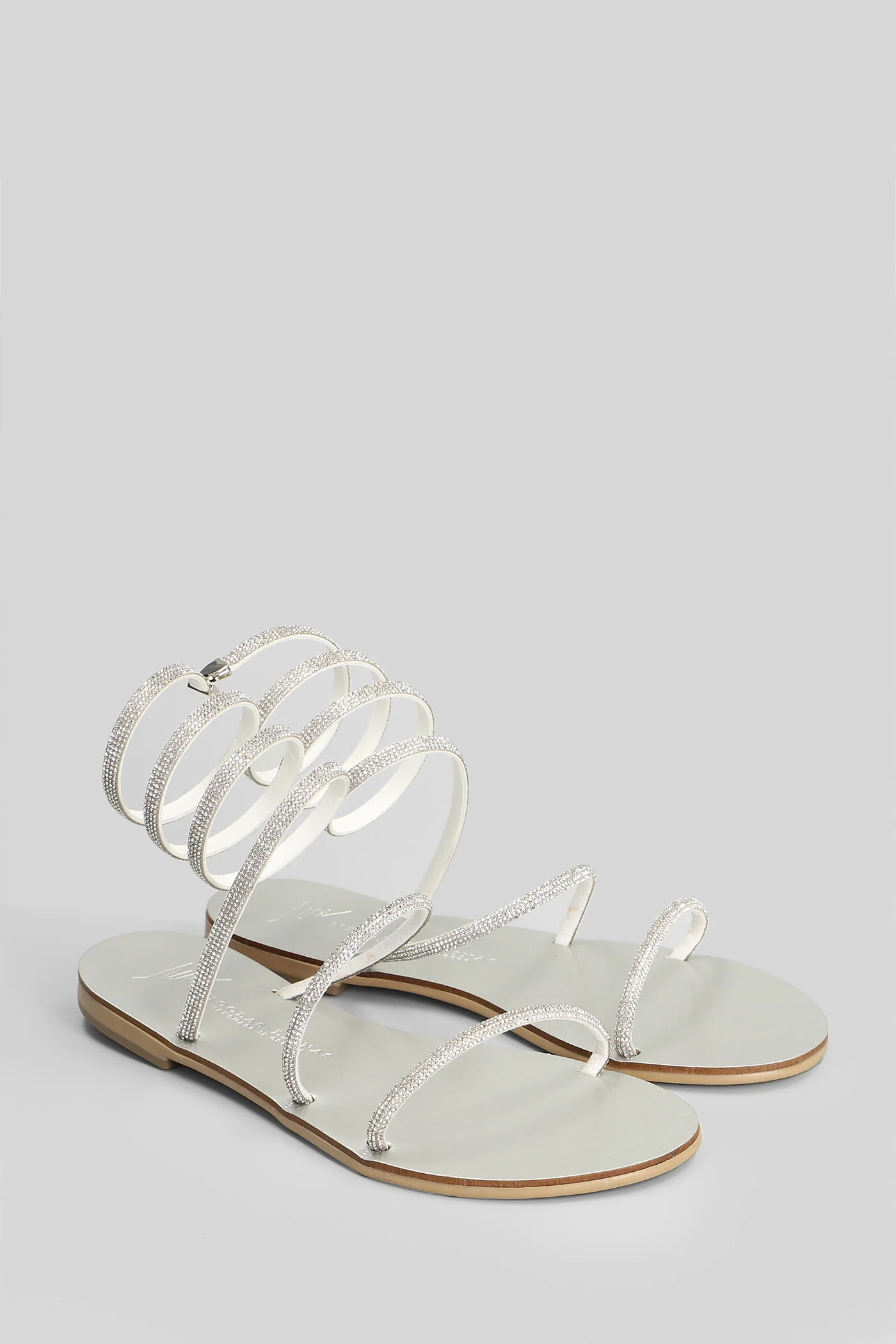 Flat sandal-slipper in silver leather - Image 2