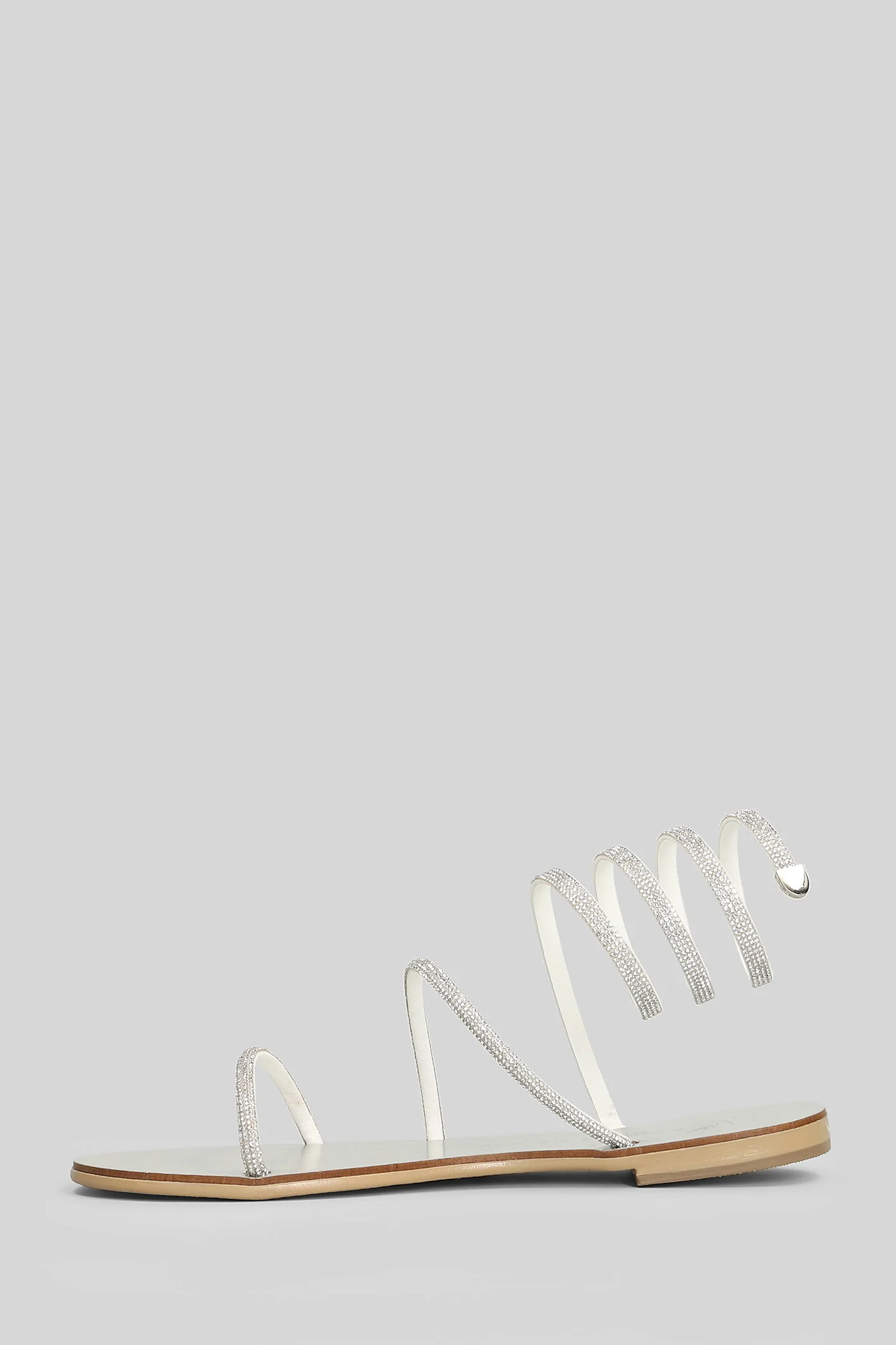 Flat sandal-slipper in silver leather - Image 3