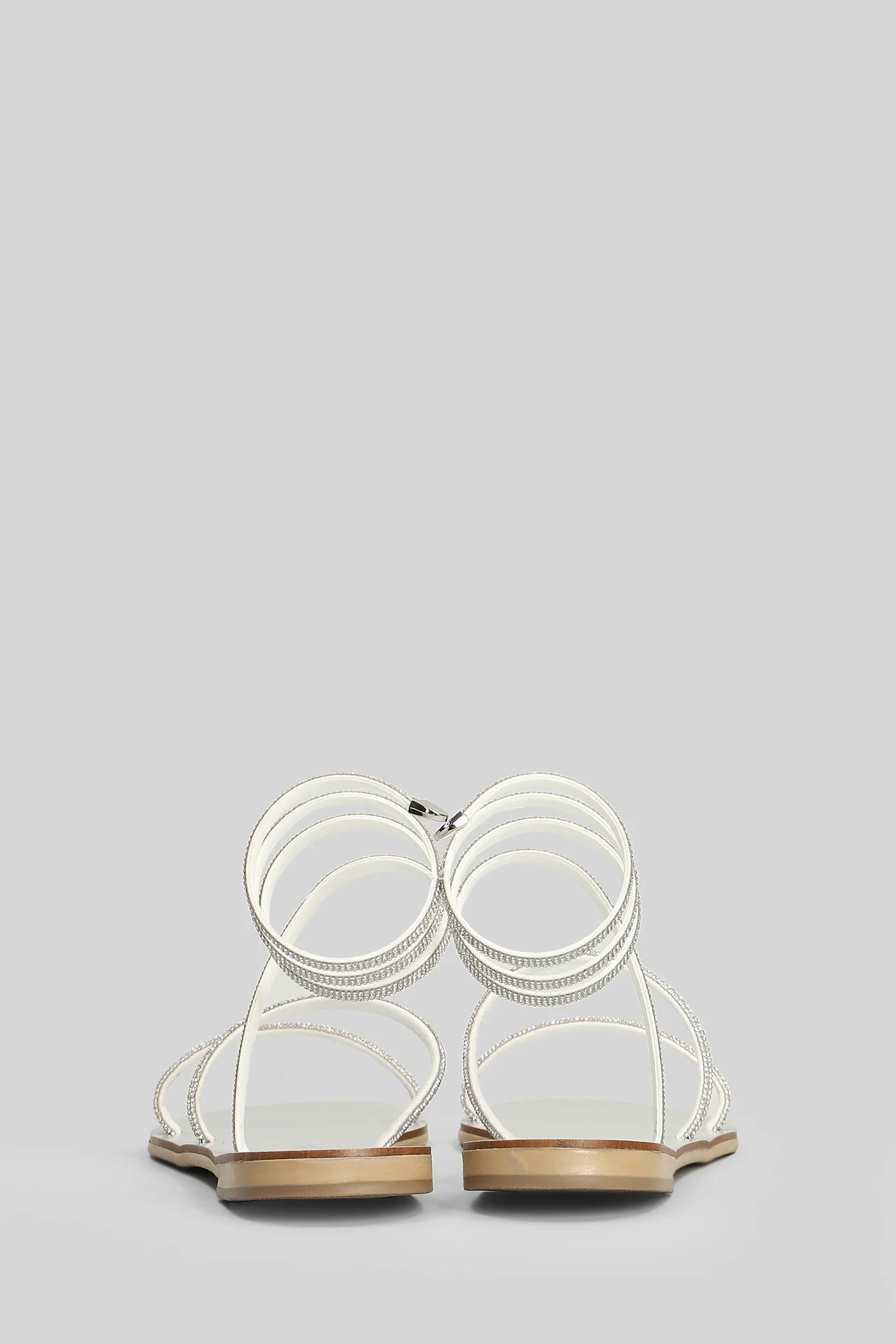 Flat sandal-slipper in silver leather - Image 4
