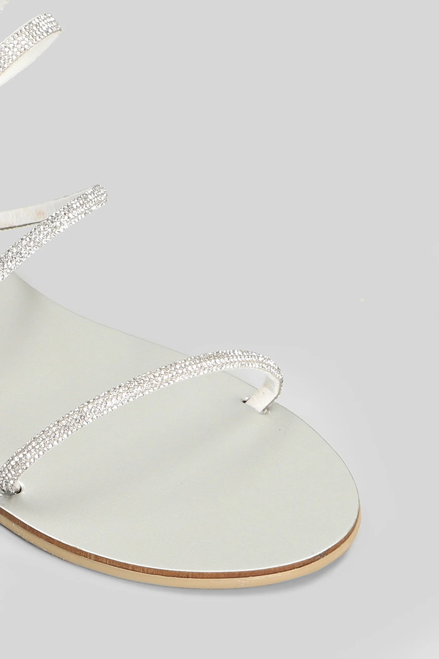 Flat sandal-slipper in silver leather - Image 5