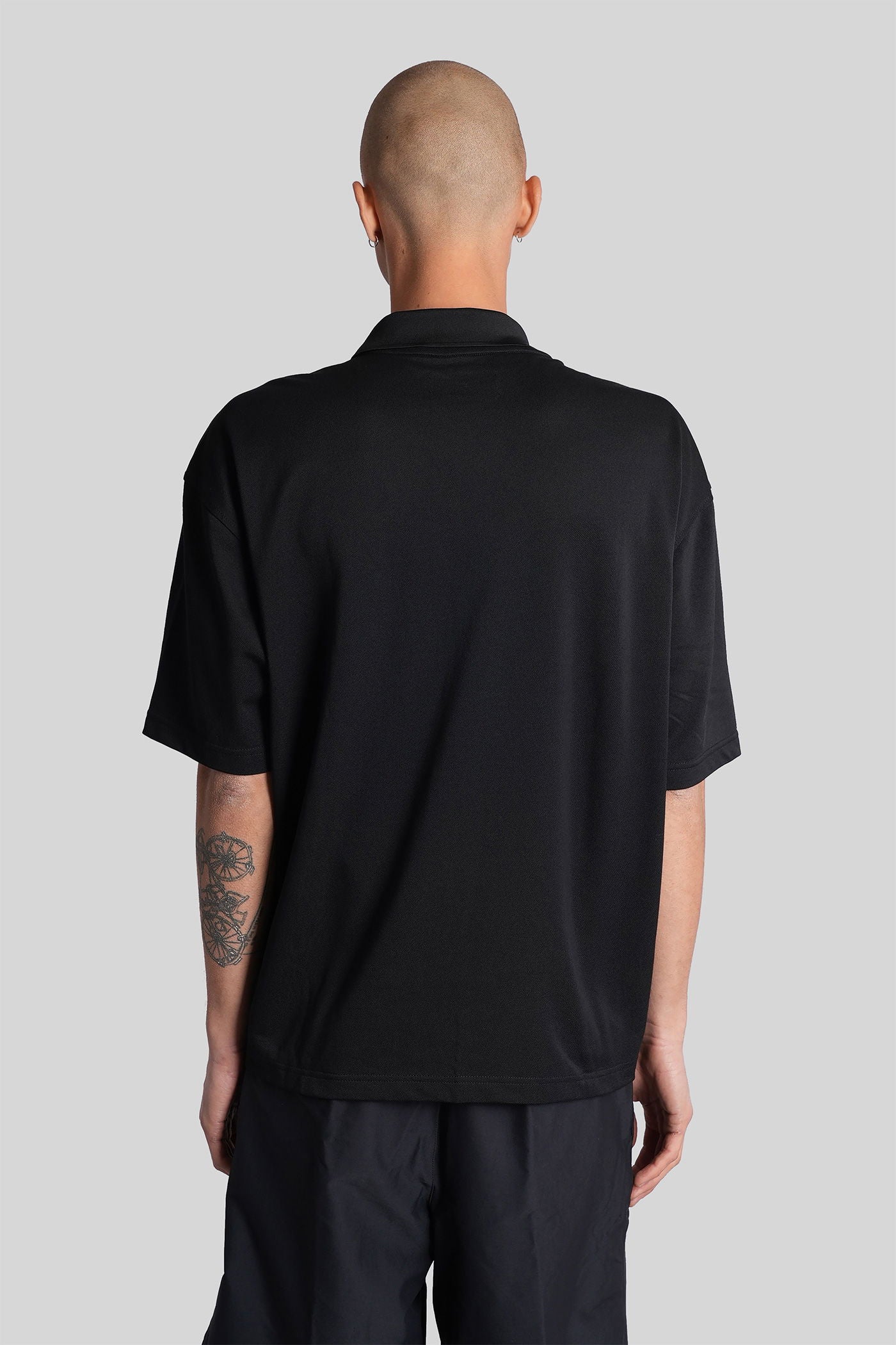 Polo in black cotton - Image 3