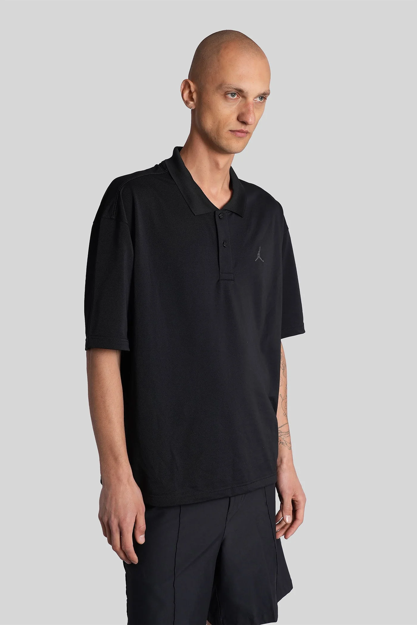 Polo in black cotton - Image 4