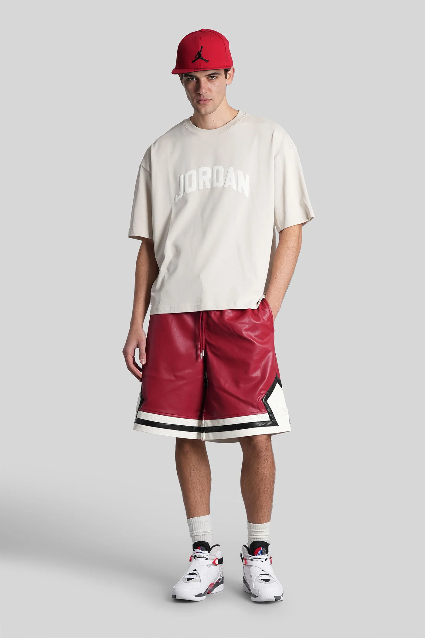 Shorts in red leather - Image 2