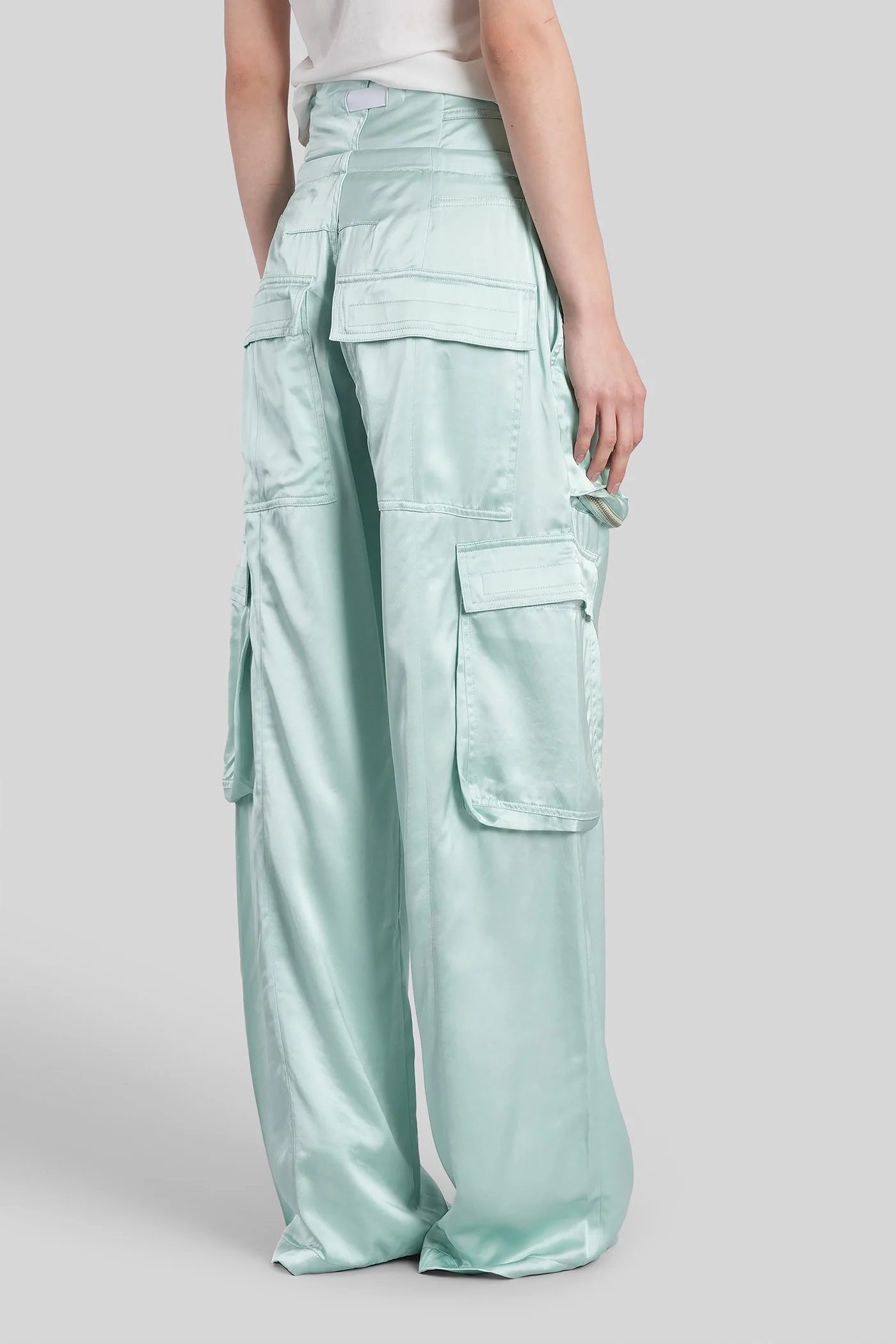 Pants in green viscose - Image 3