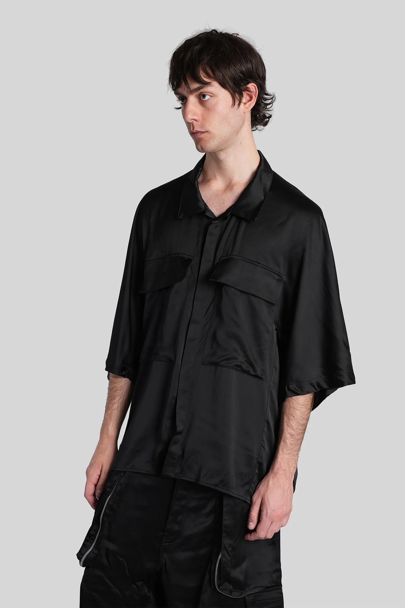 Shirt in black viscose - Image 3