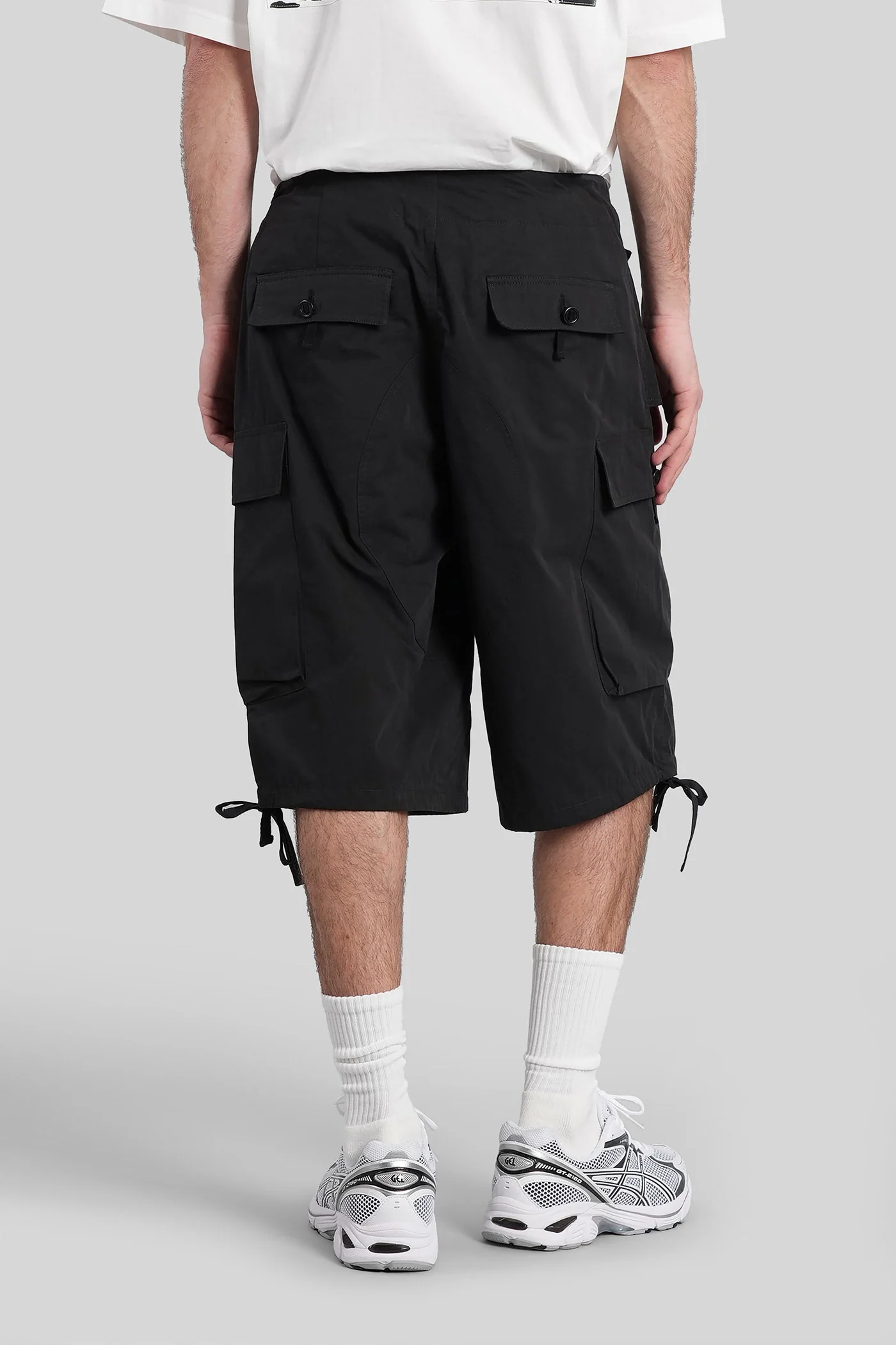 Shorts in black cotton - Image 3