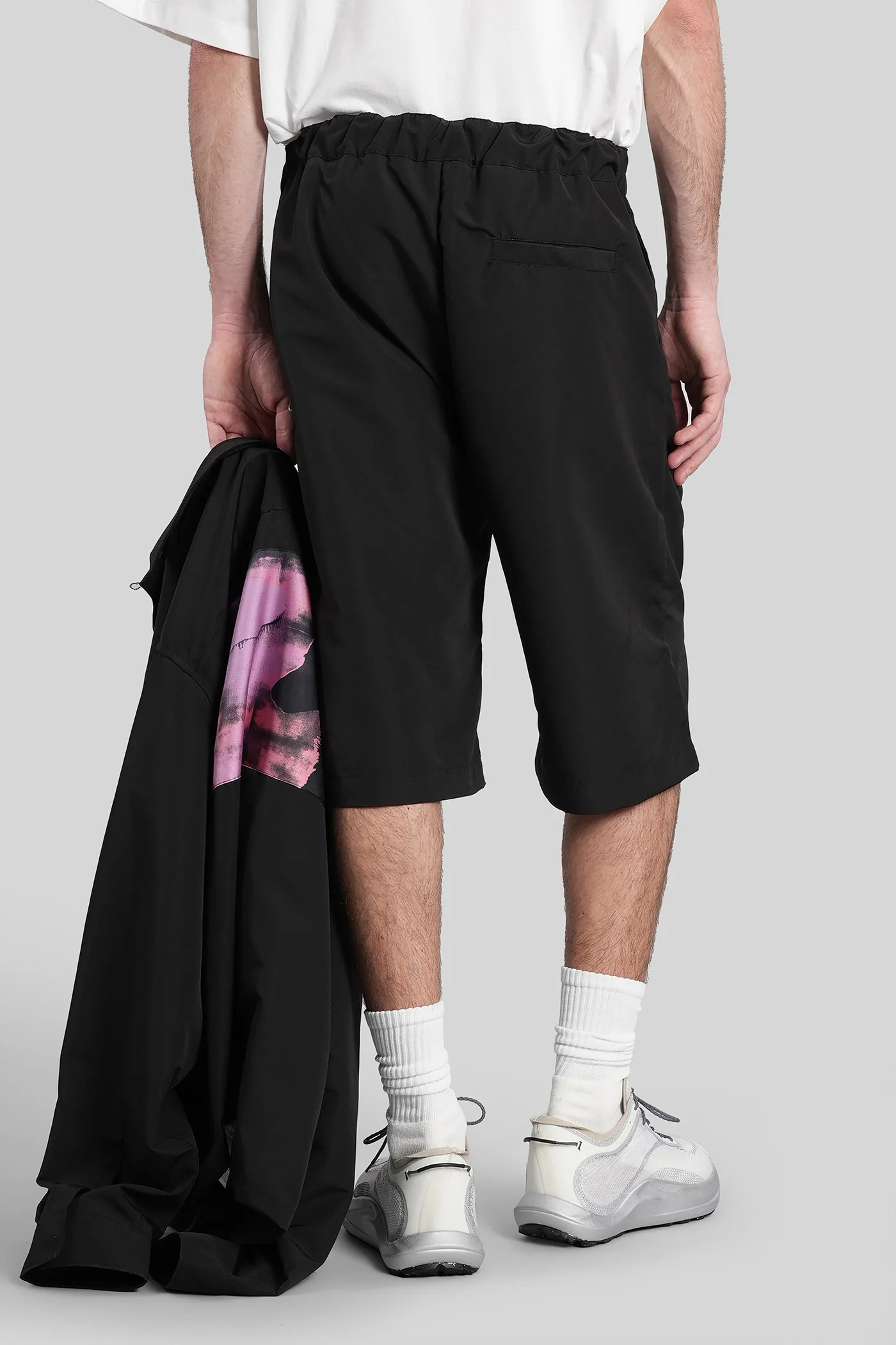 Shorts in black polyester - Image 3