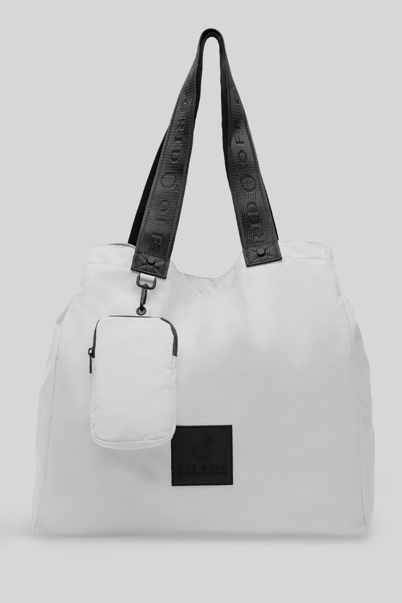 Shoulder bag in grey polyester - Image 31