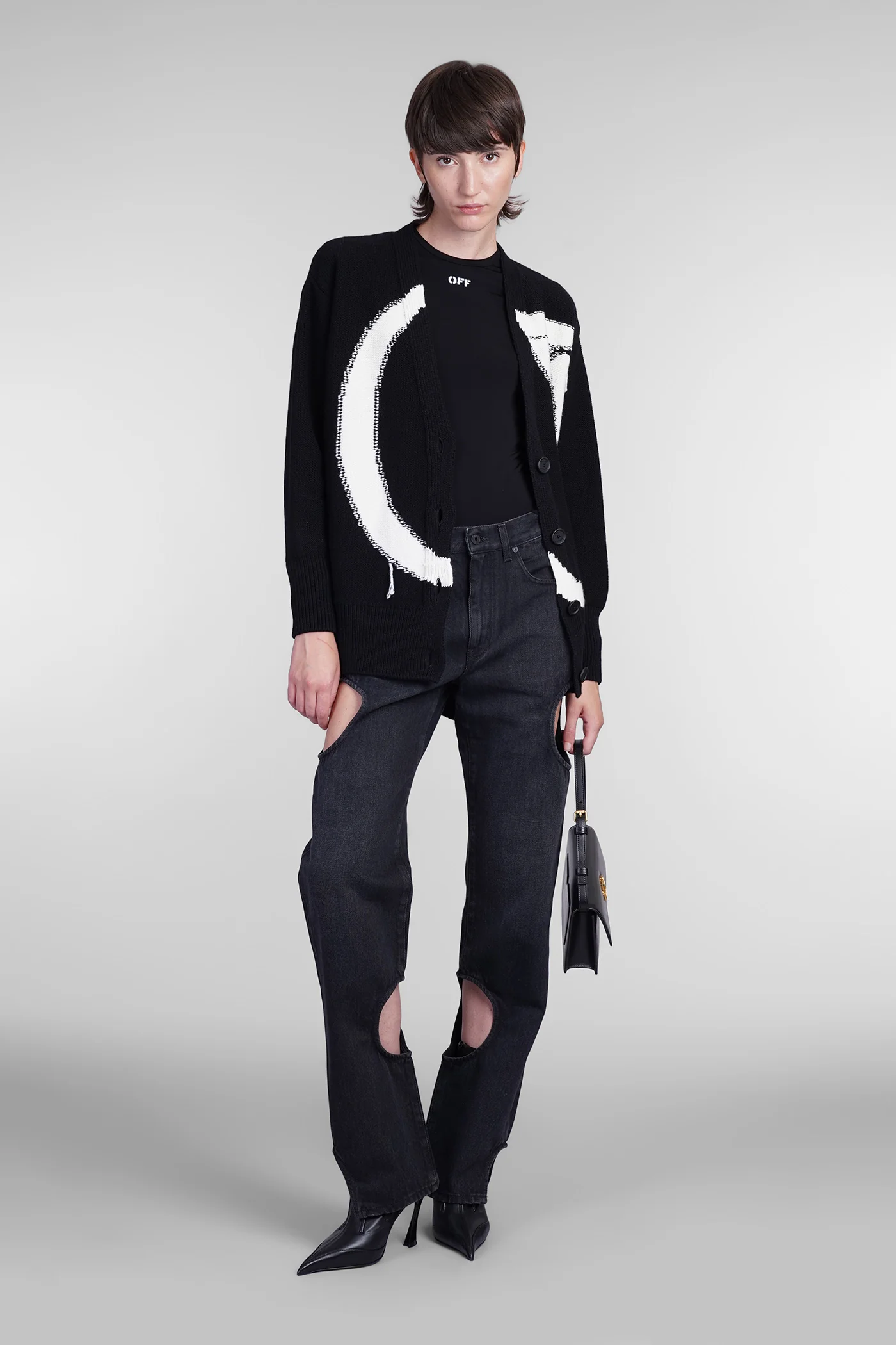 Cardigan in black wool - Image 2