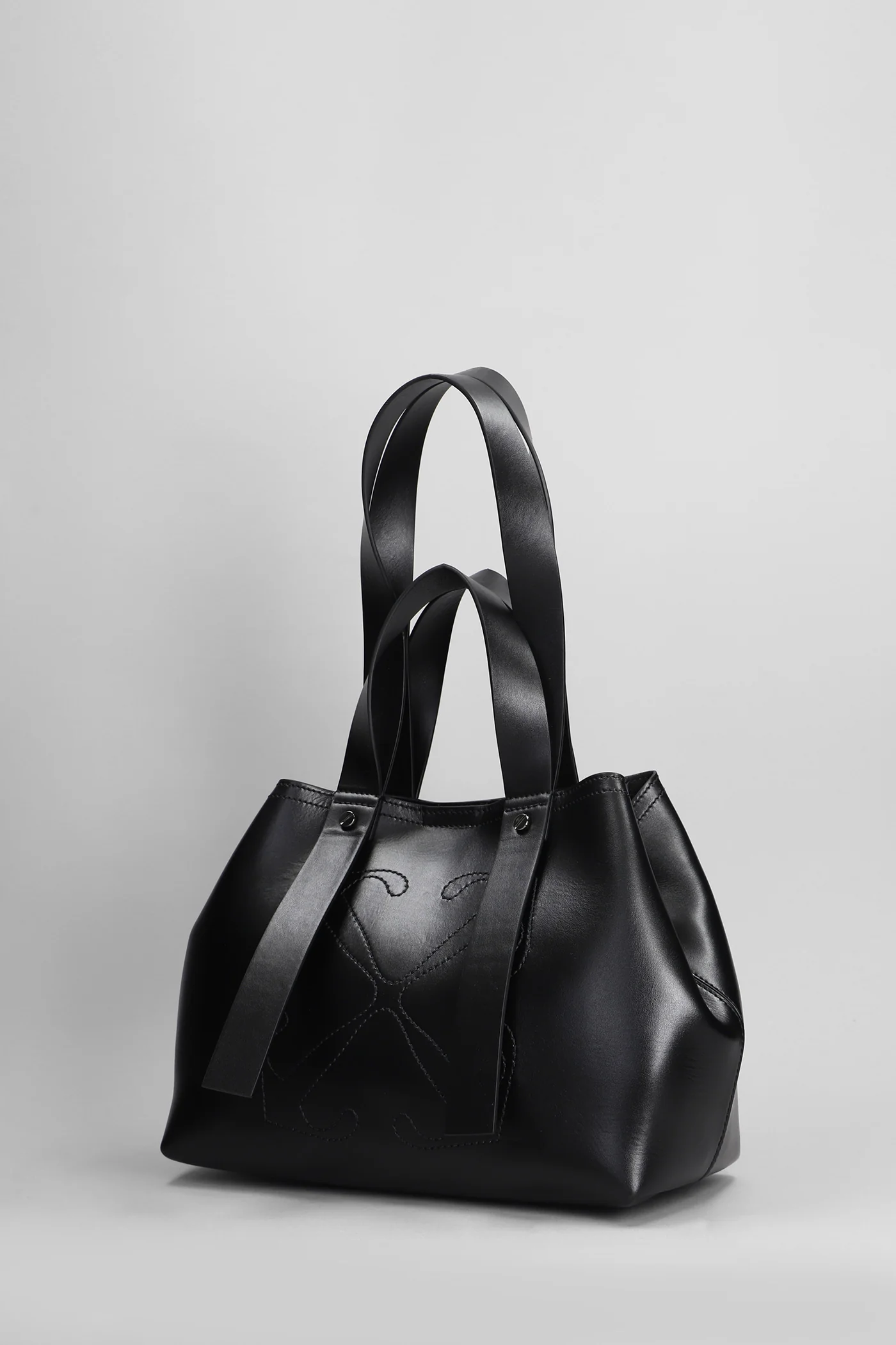Day off small Tote in black leather - Image 2