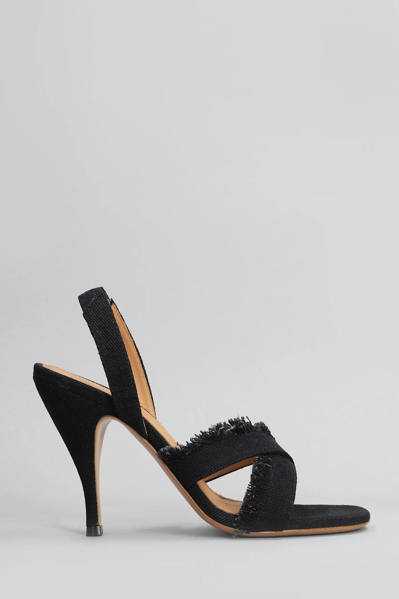 Sandals in black cotton