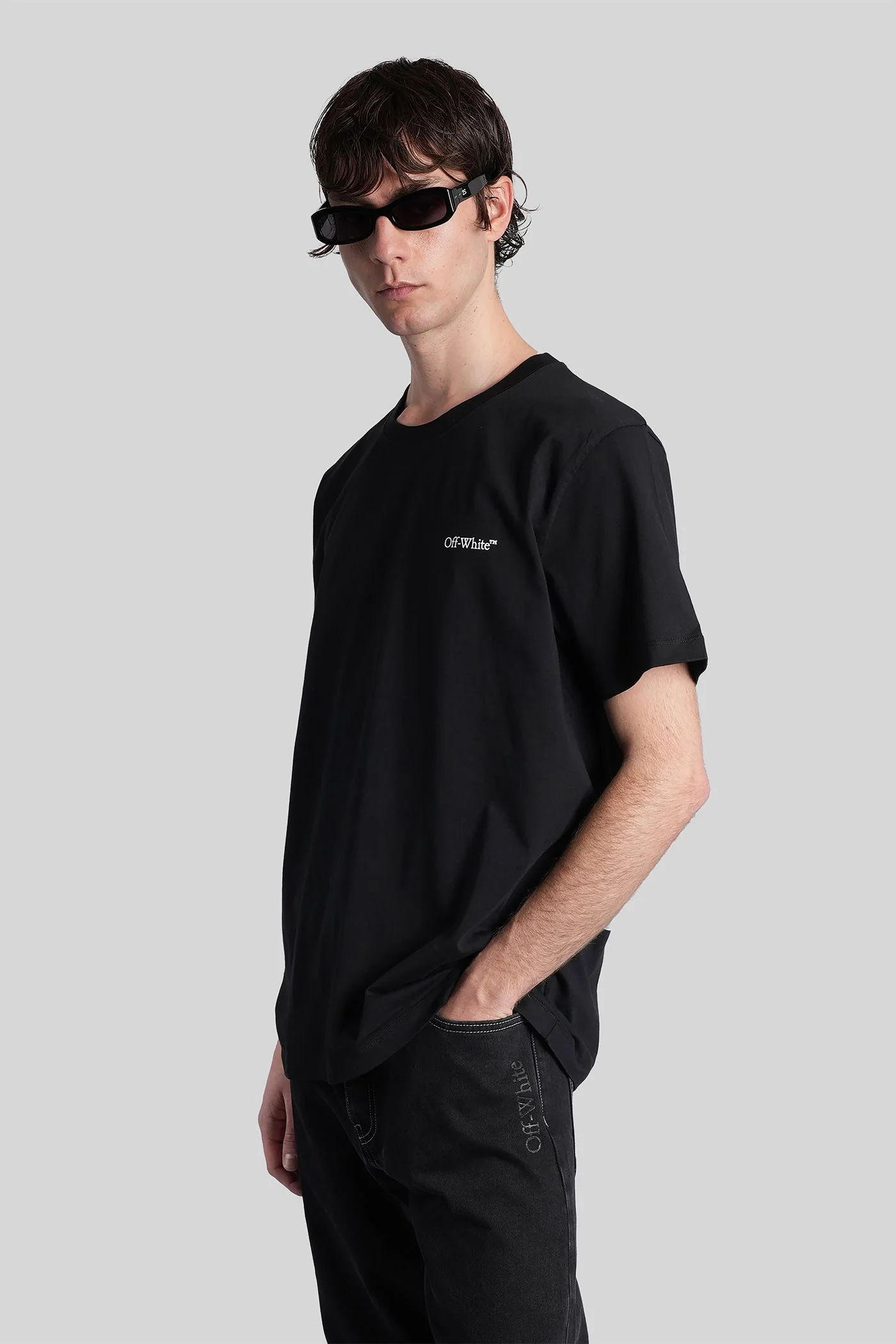 T-Shirt in black cotton - Image 3