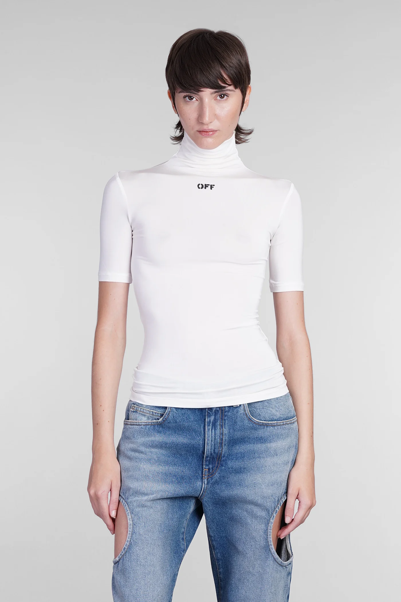 Topwear in white viscose