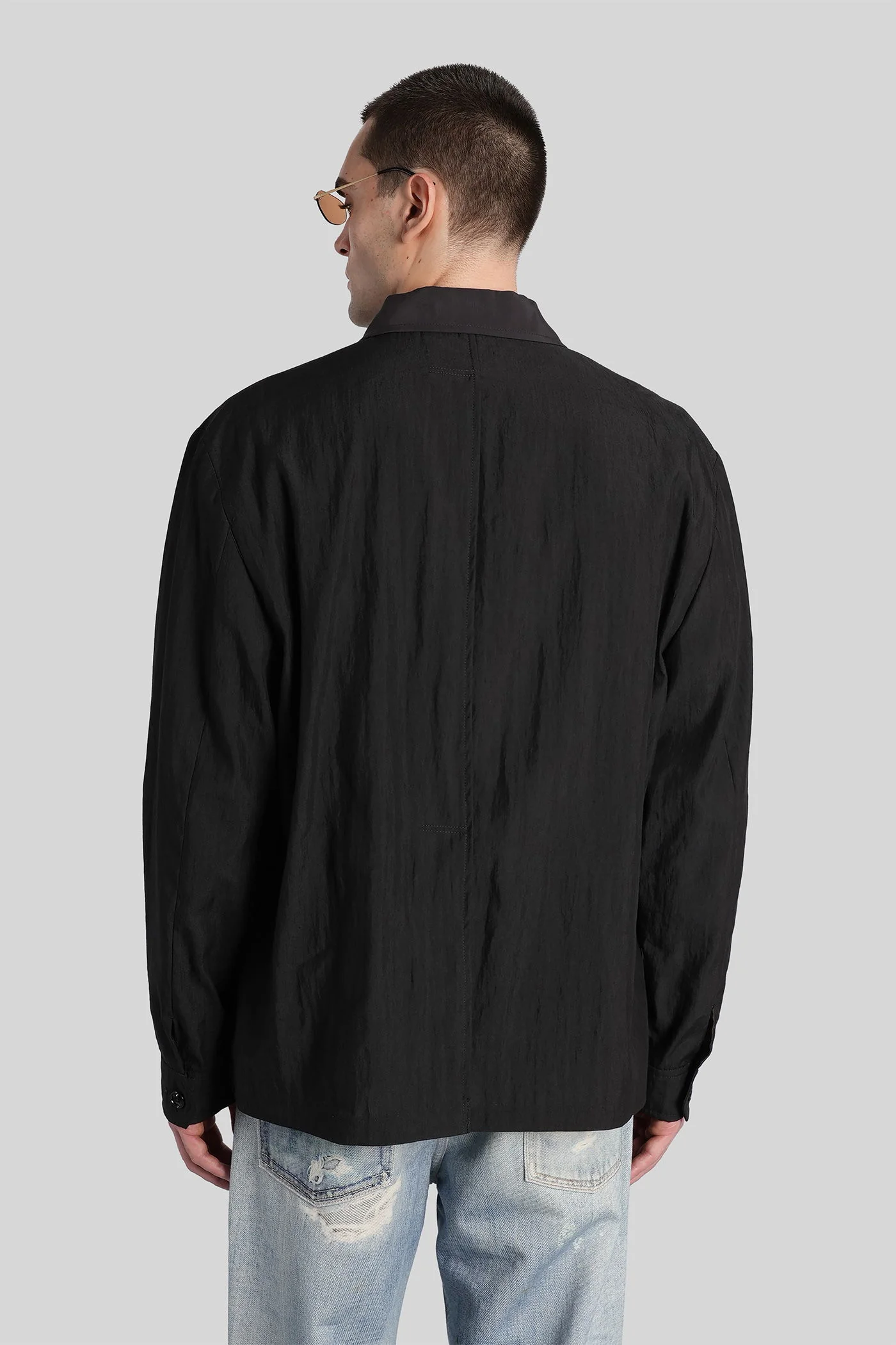 Pack blazer Casual jacket in black linen - Image 3