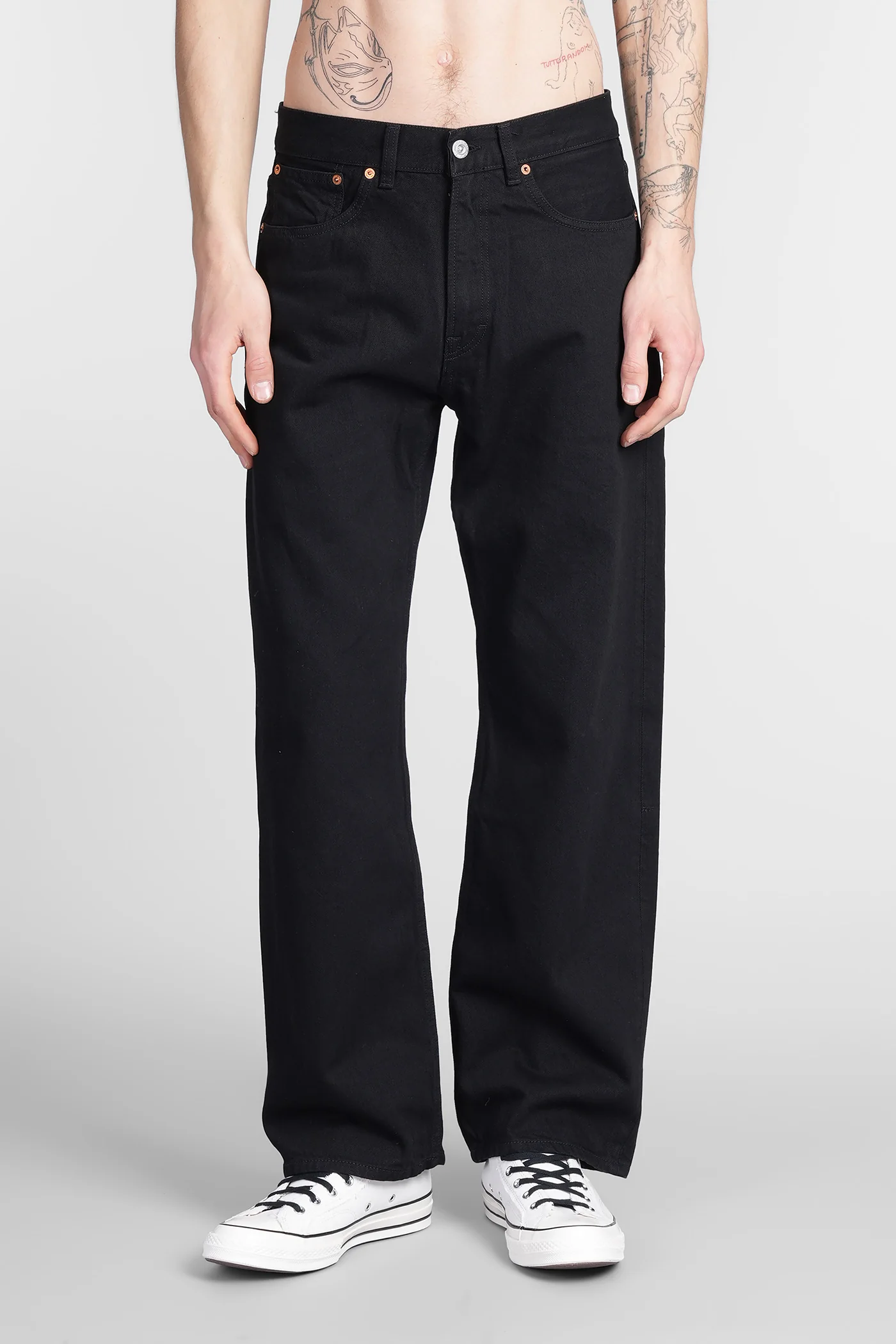 Third cut Jeans in black cotton