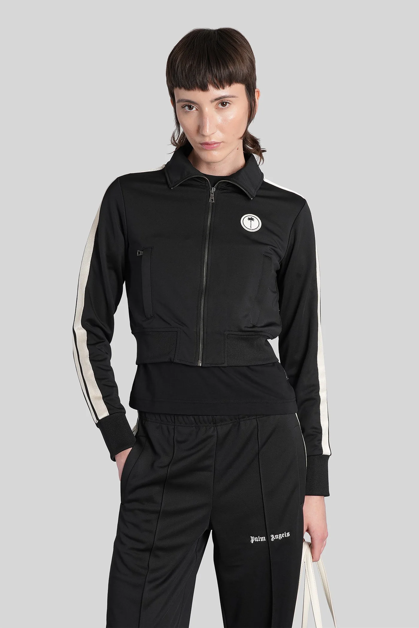 Casual jacket in black polyester