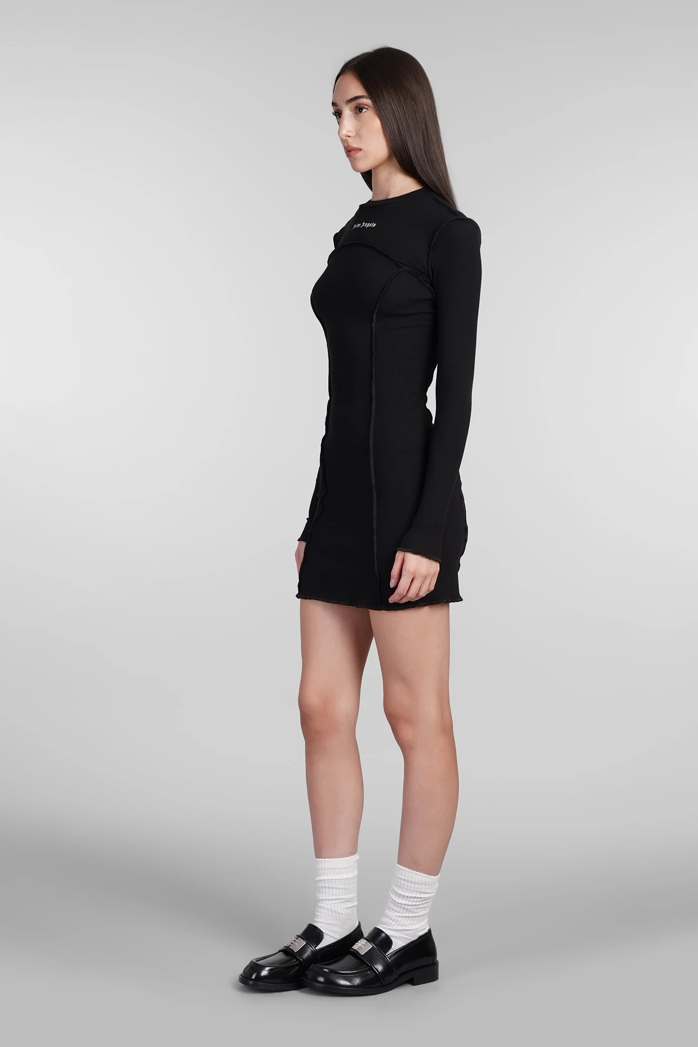 Dress woman in black cotton - Image 4