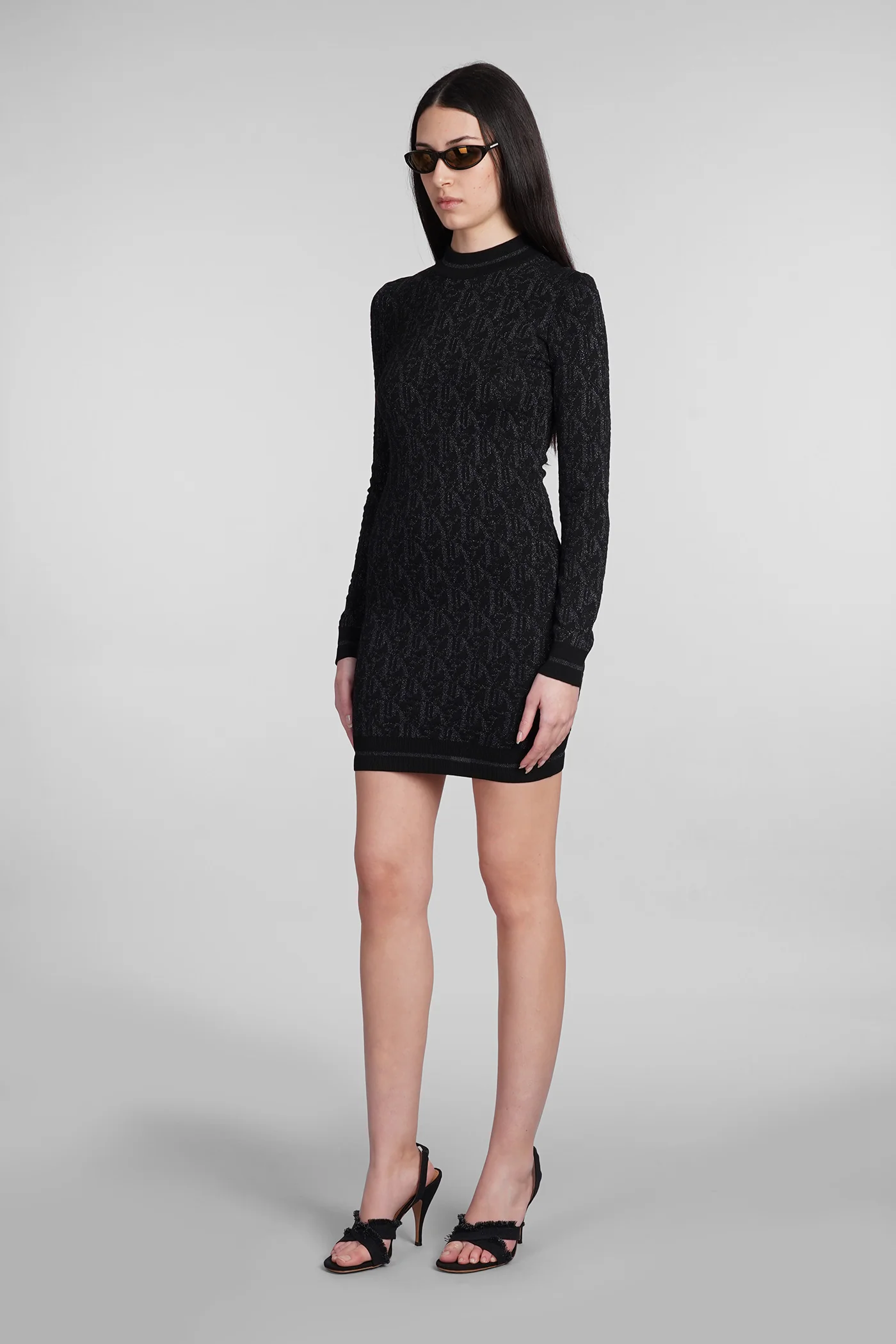Dress woman in black viscose - Image 4
