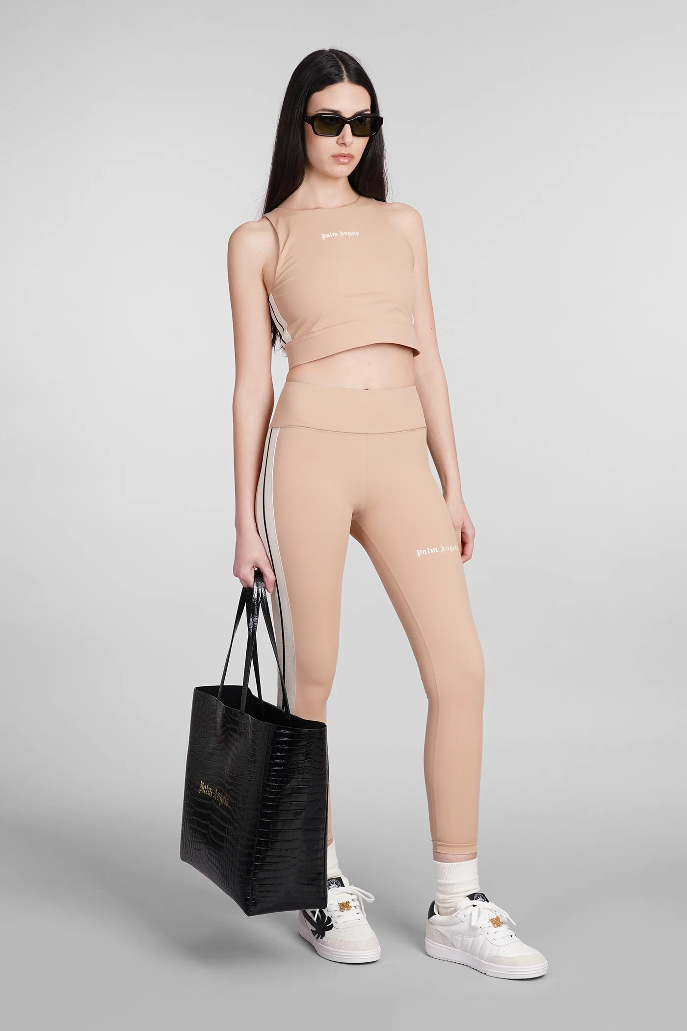 Leggings in rose-pink polyamide - Image 2