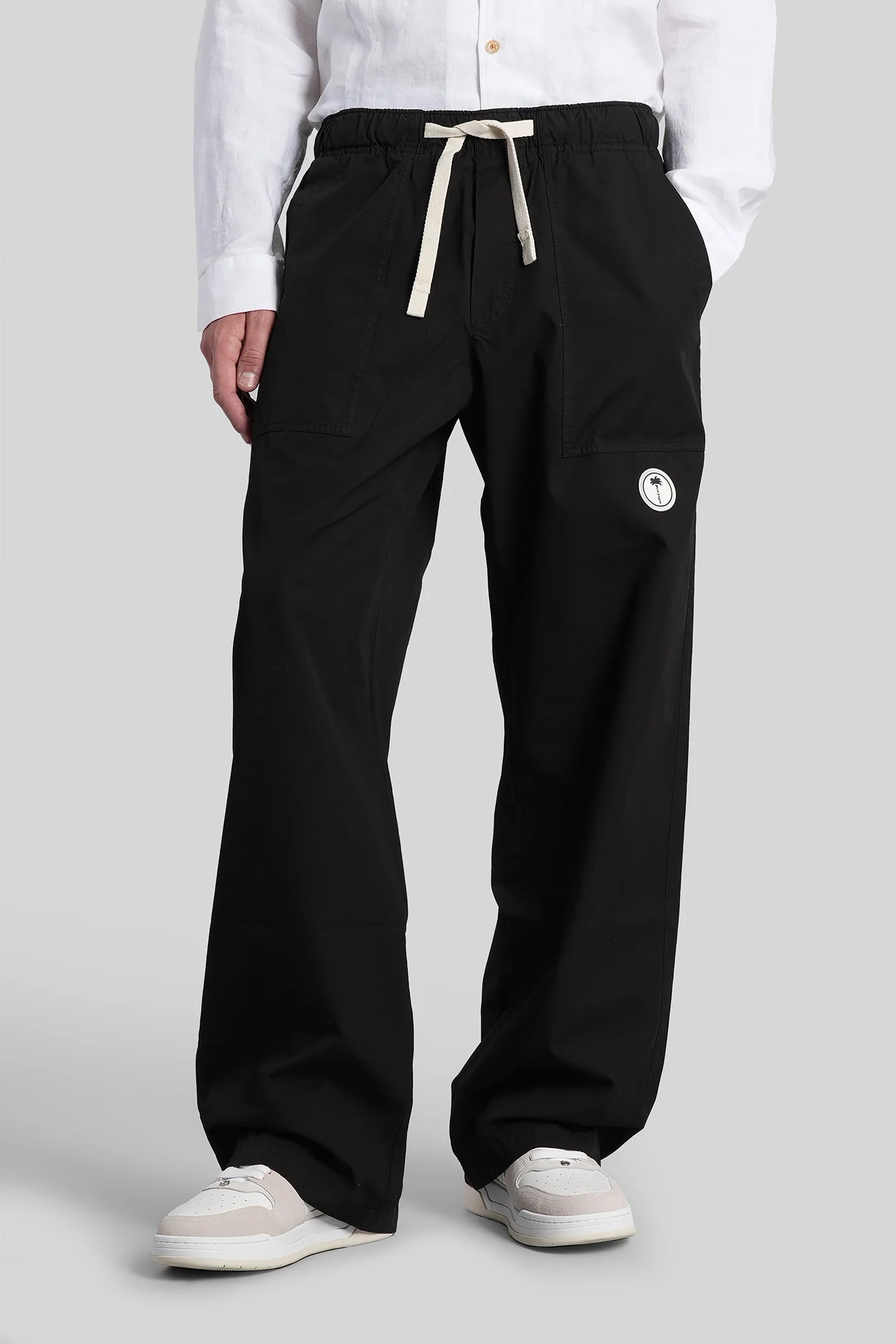 Pants in black cotton