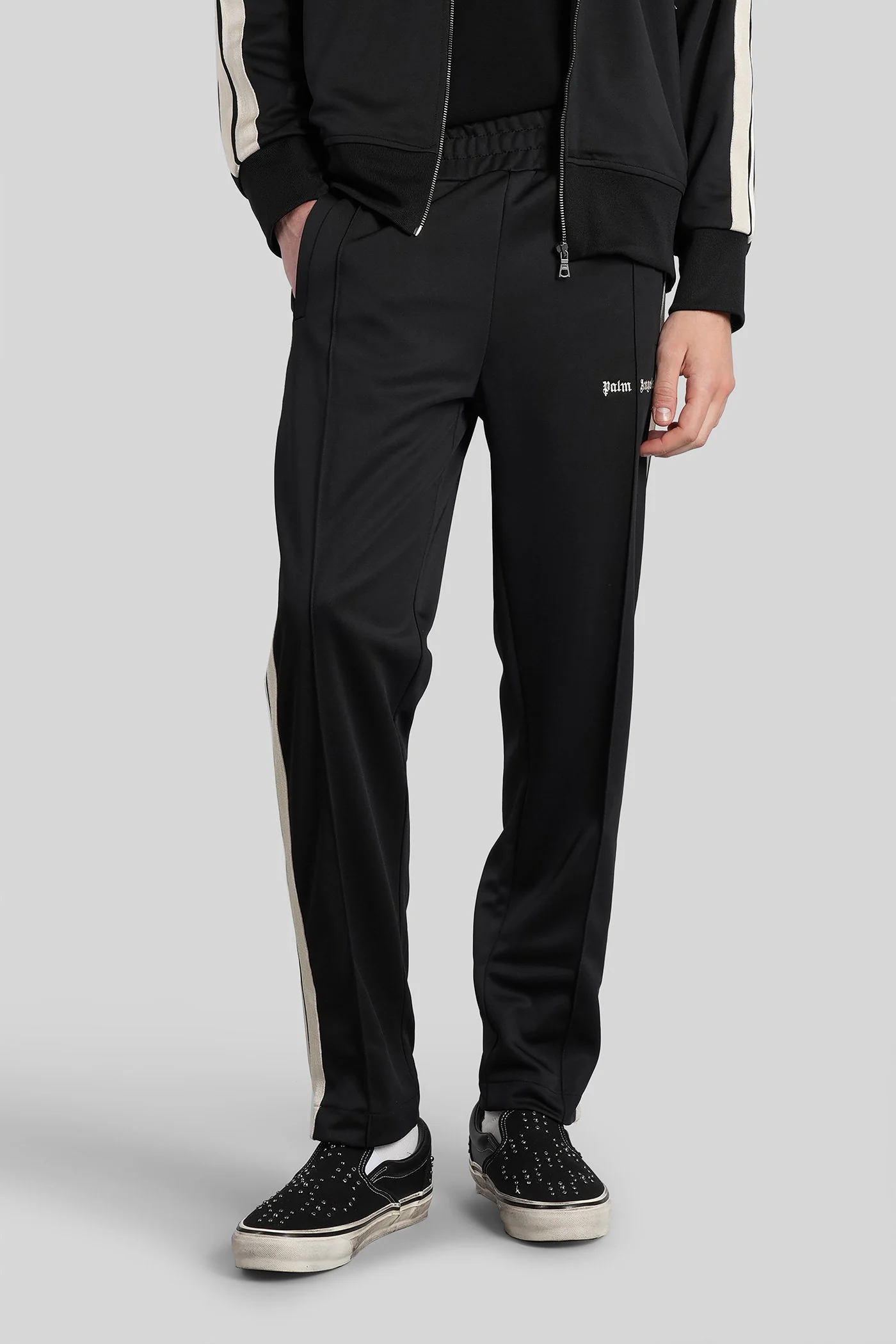 Pants in black polyester