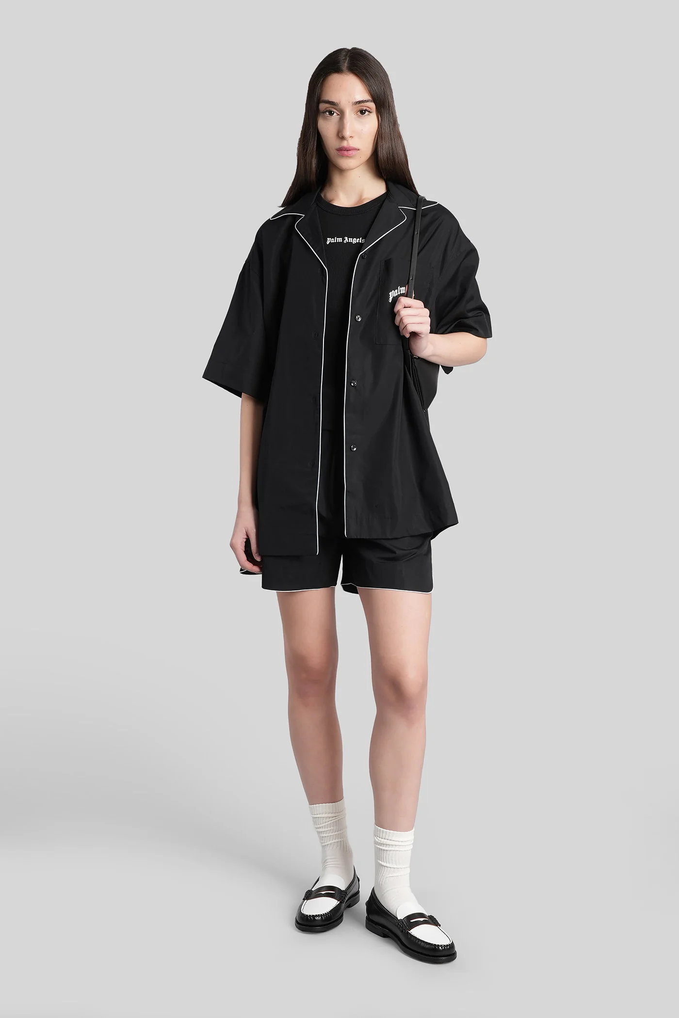 Shirt in black cotton - Image 2