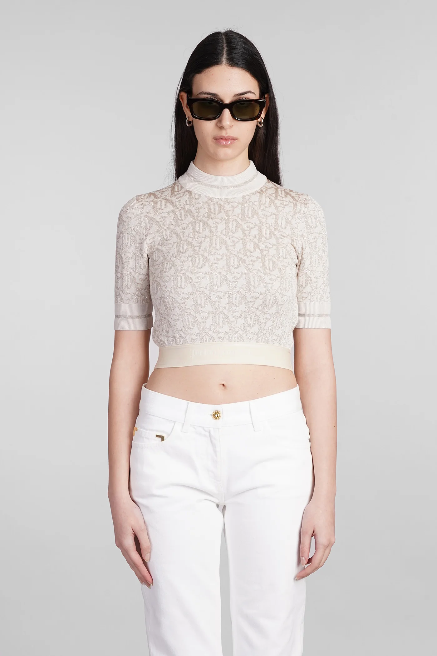 Topwear in beige viscose