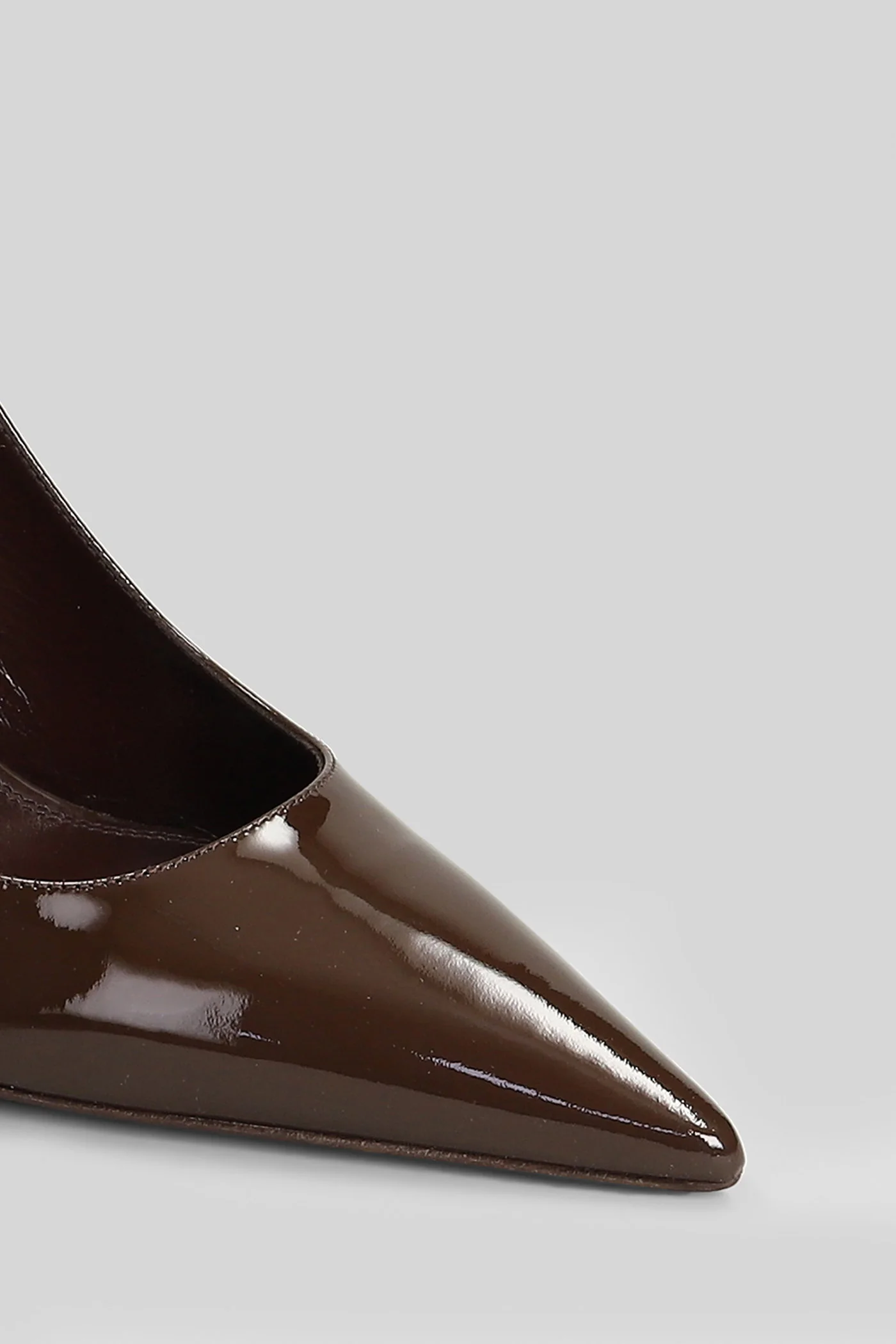 Lidia Slingback Pumps in brown patent leather - Image 5
