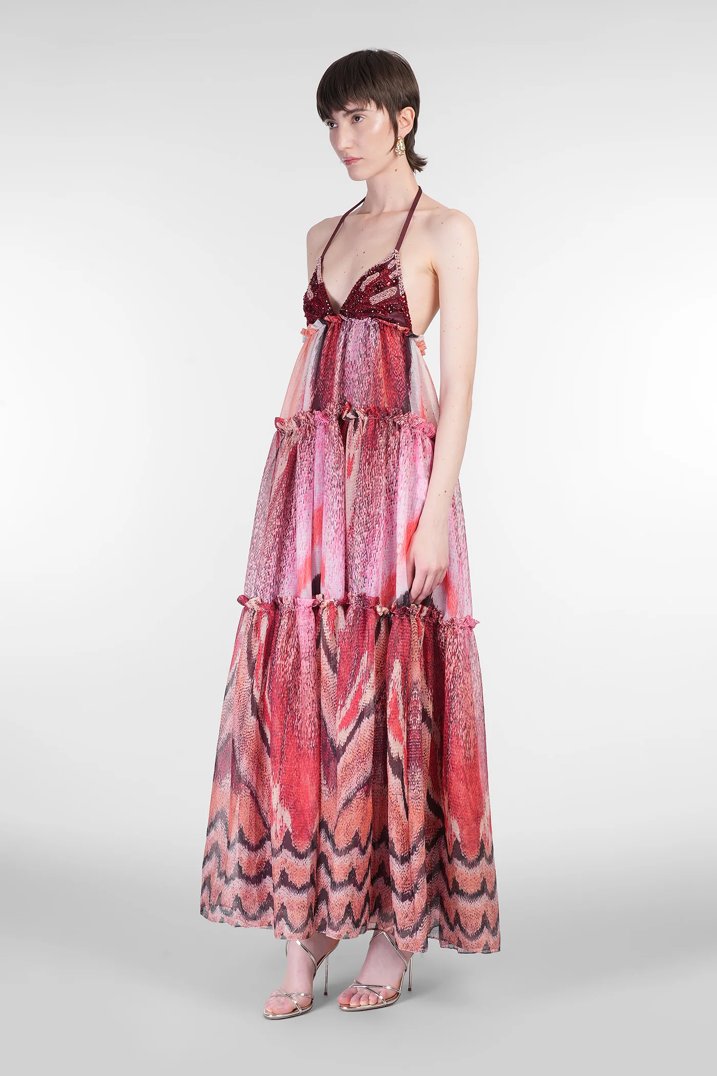 Long dress in multicolor polyester - Image 4