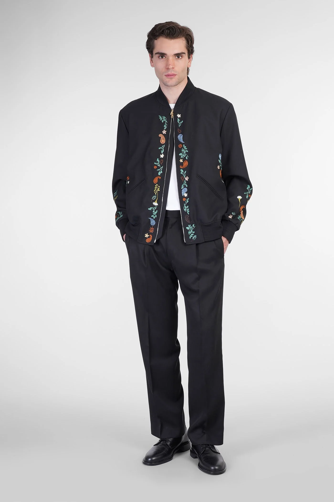 Bomber Jacket in black wool - Image 2