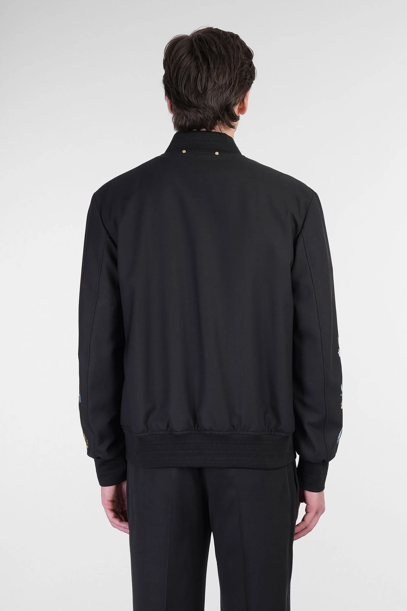 Bomber Jacket in black wool - Image 3