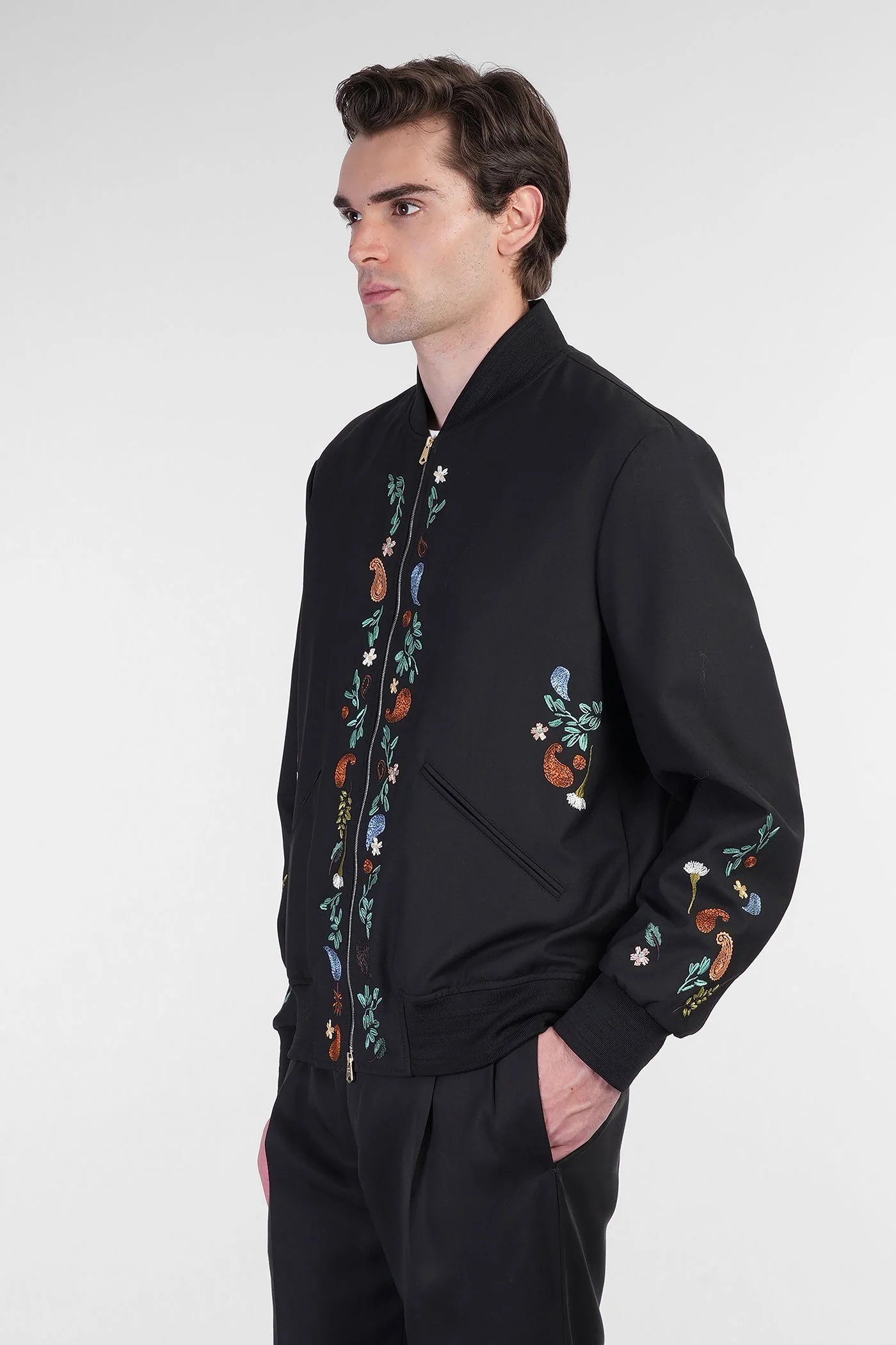 Bomber Jacket in black wool - Image 4