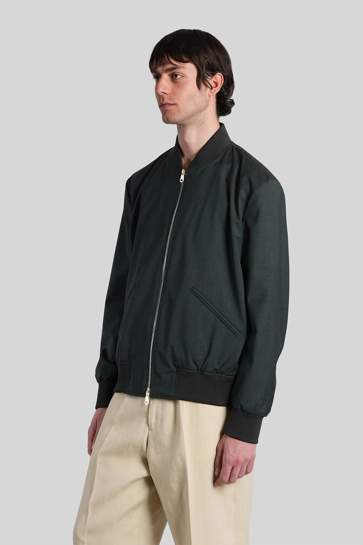 Bomber Jacket in green wool - Image 4